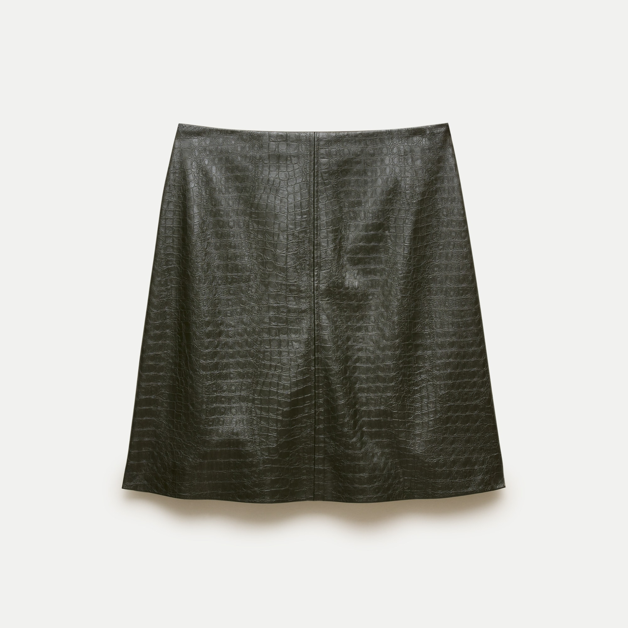 Fairfax skirt in croc-embossed faux leather