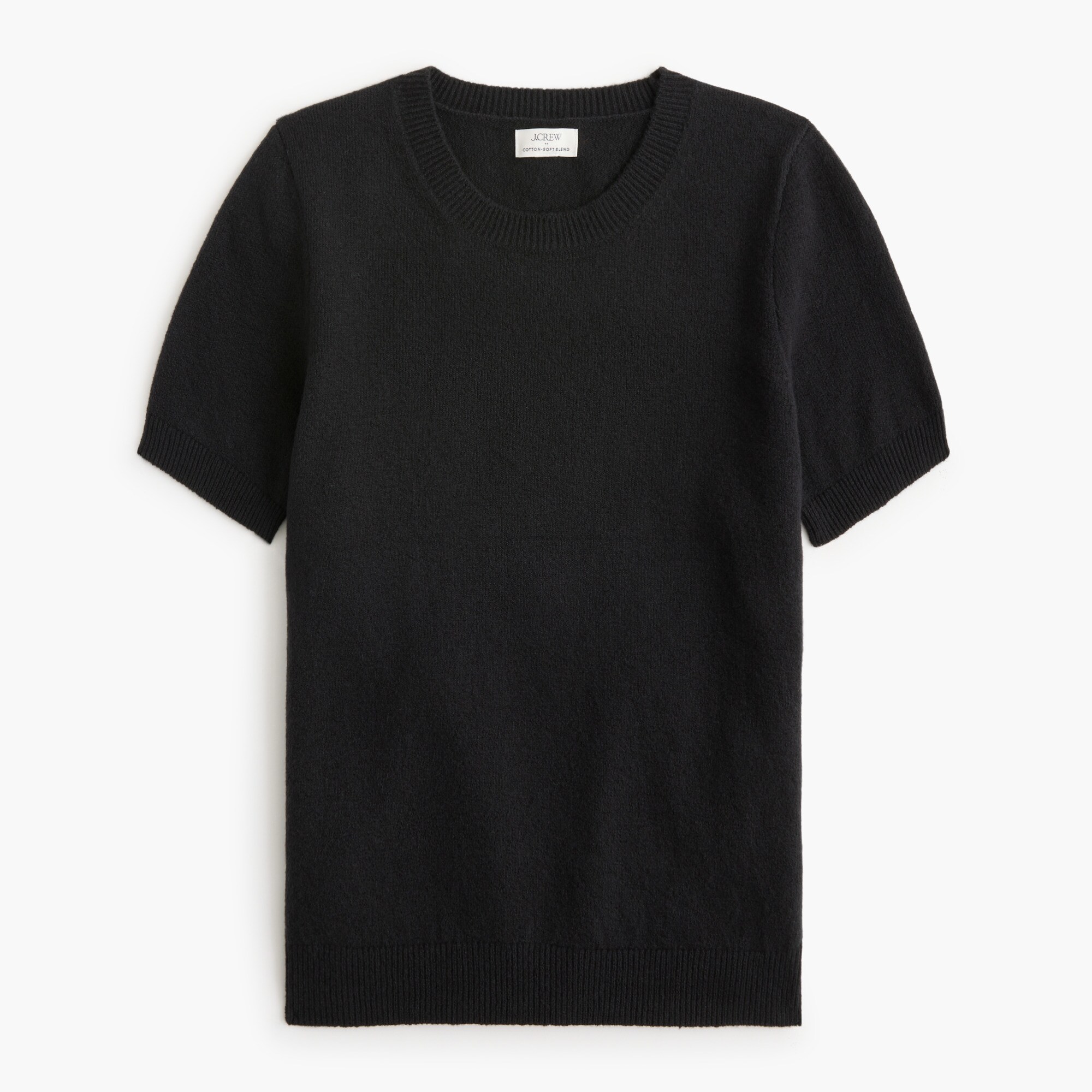 Short-sleeve sweater in cotton-soft blend