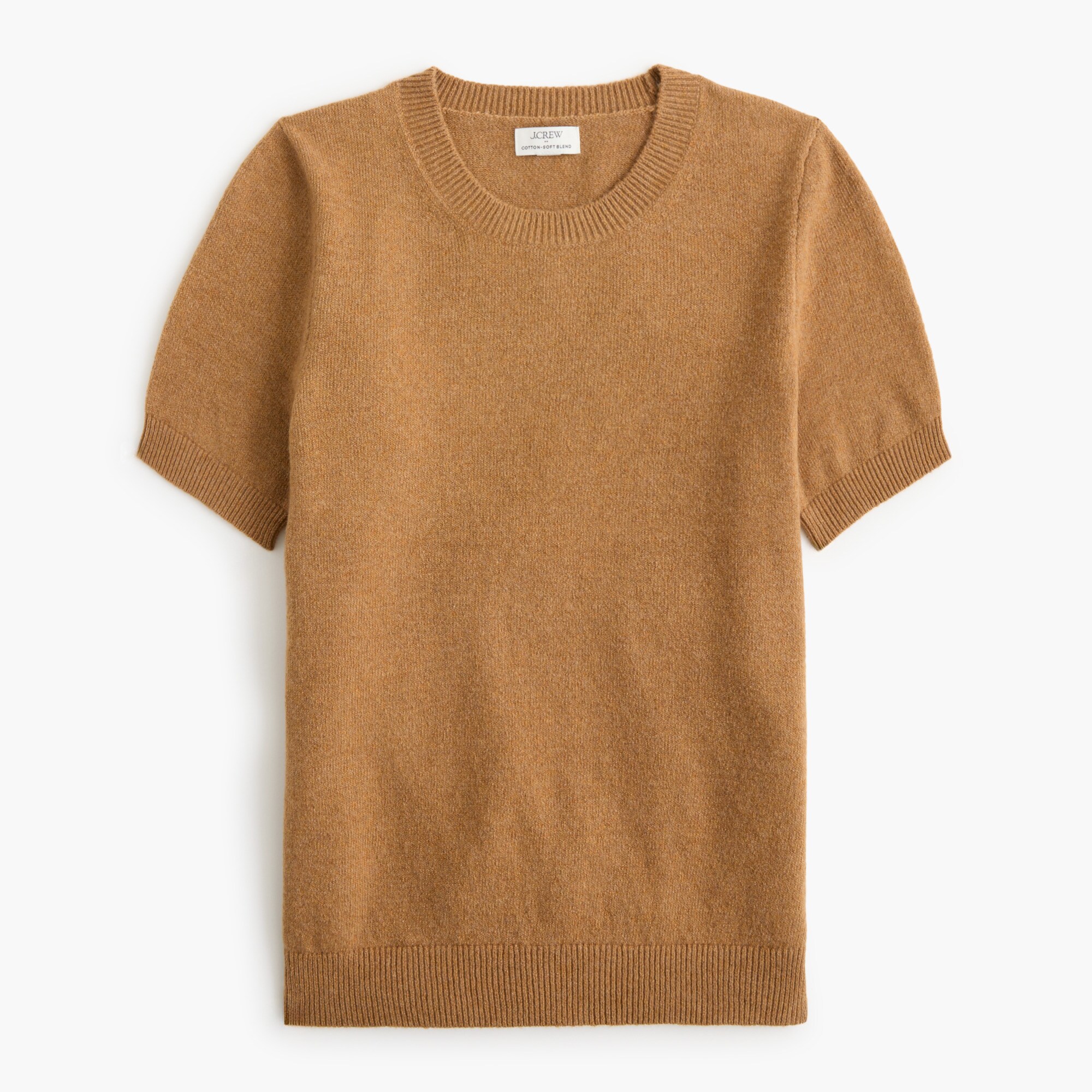 Short-sleeve sweater in cotton-soft blend