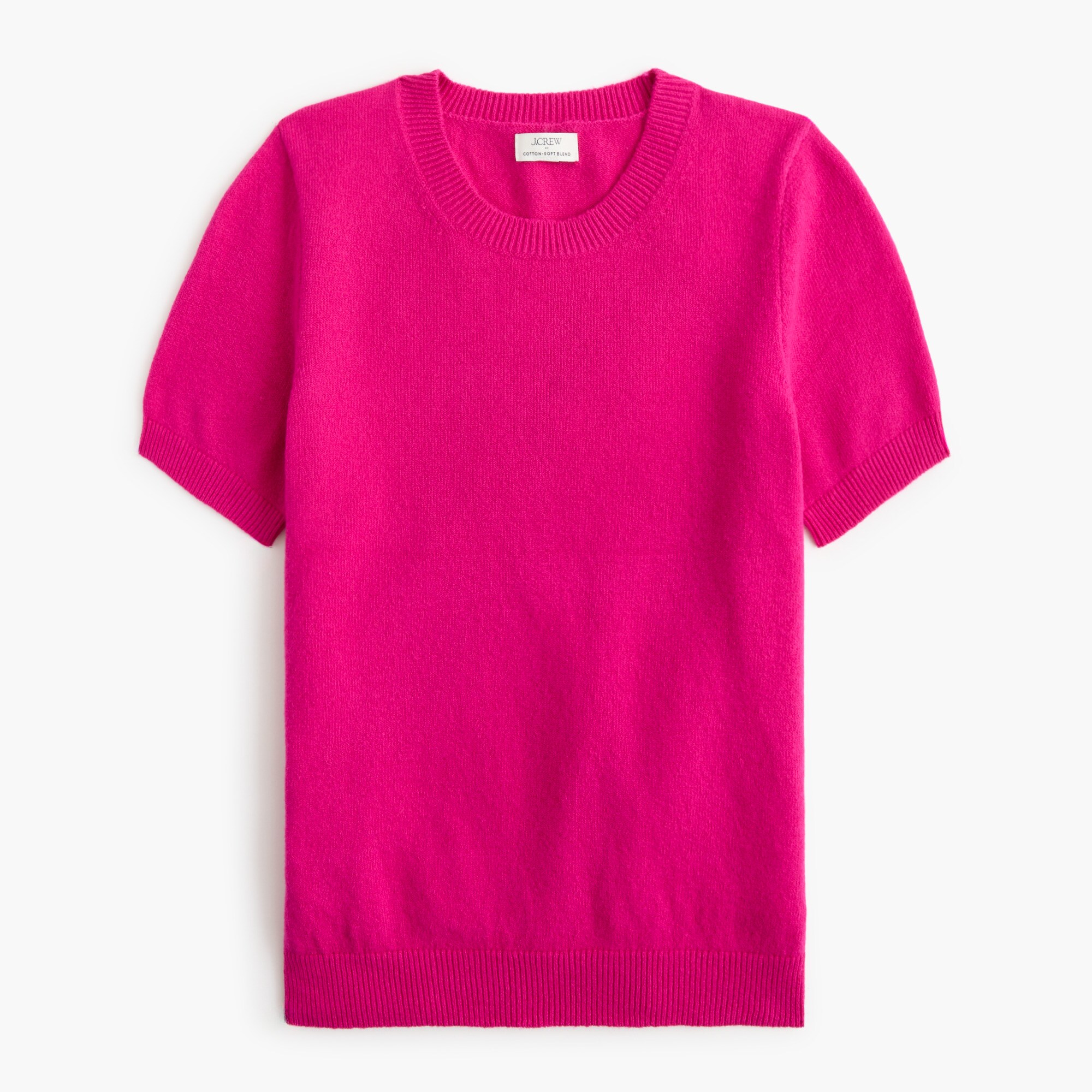 Short-sleeve sweater in cotton-soft blend
