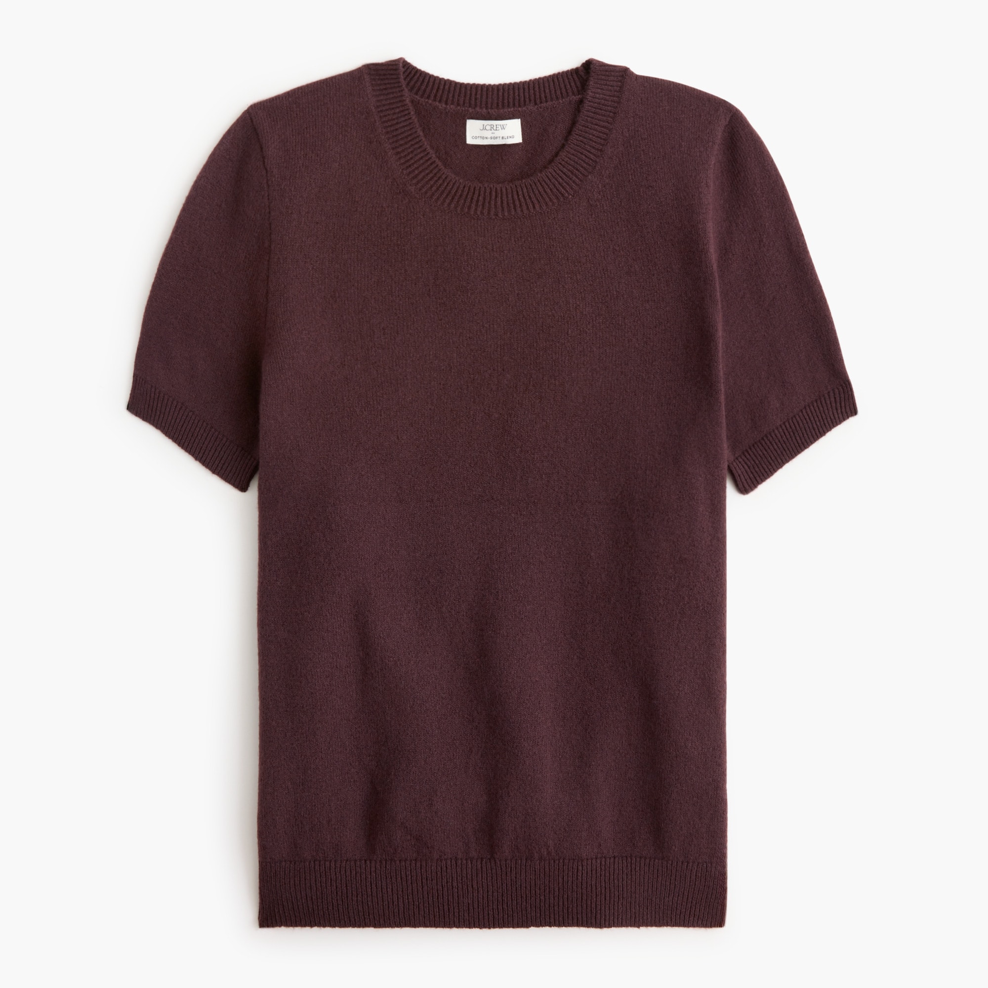 Short-sleeve sweater in cotton-soft blend