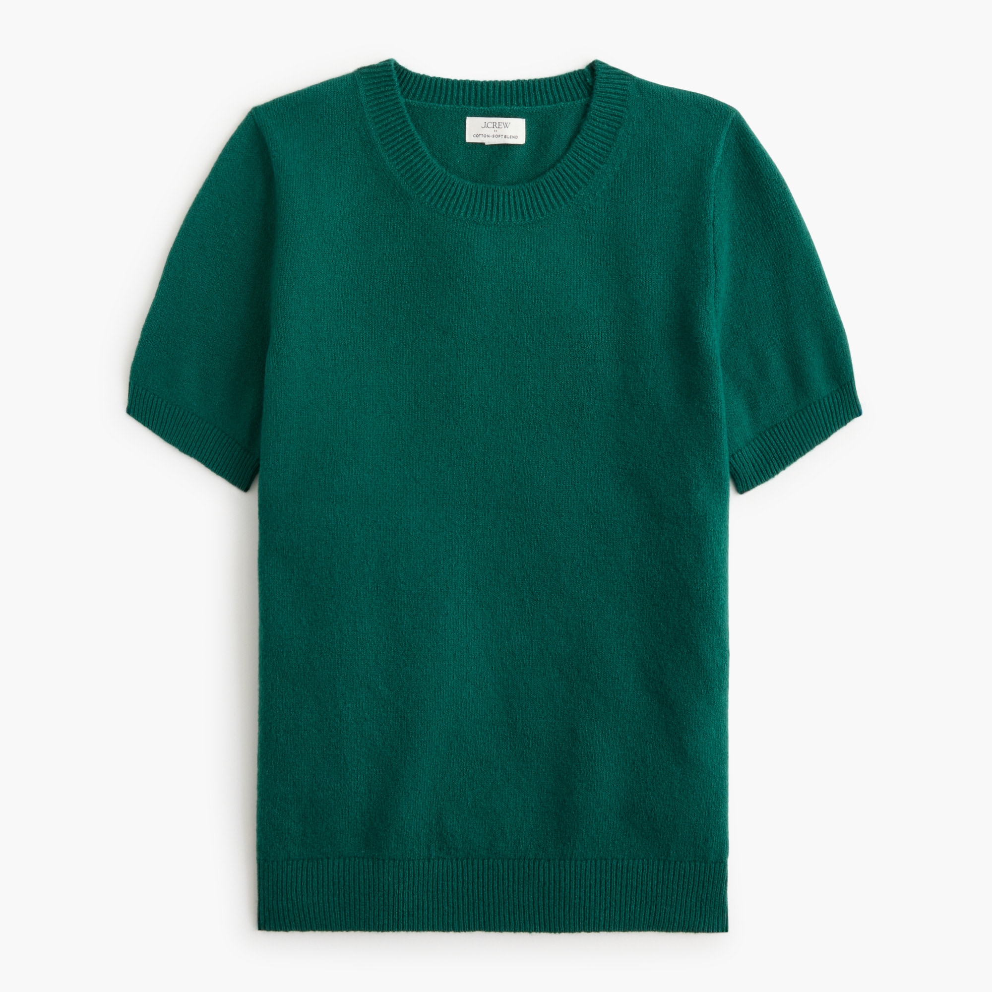 Short-sleeve sweater in cotton-soft blend