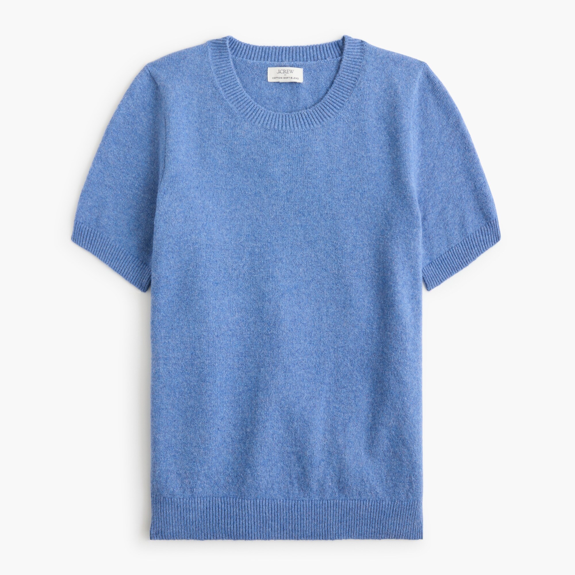 Short-sleeve sweater in cotton-soft blend