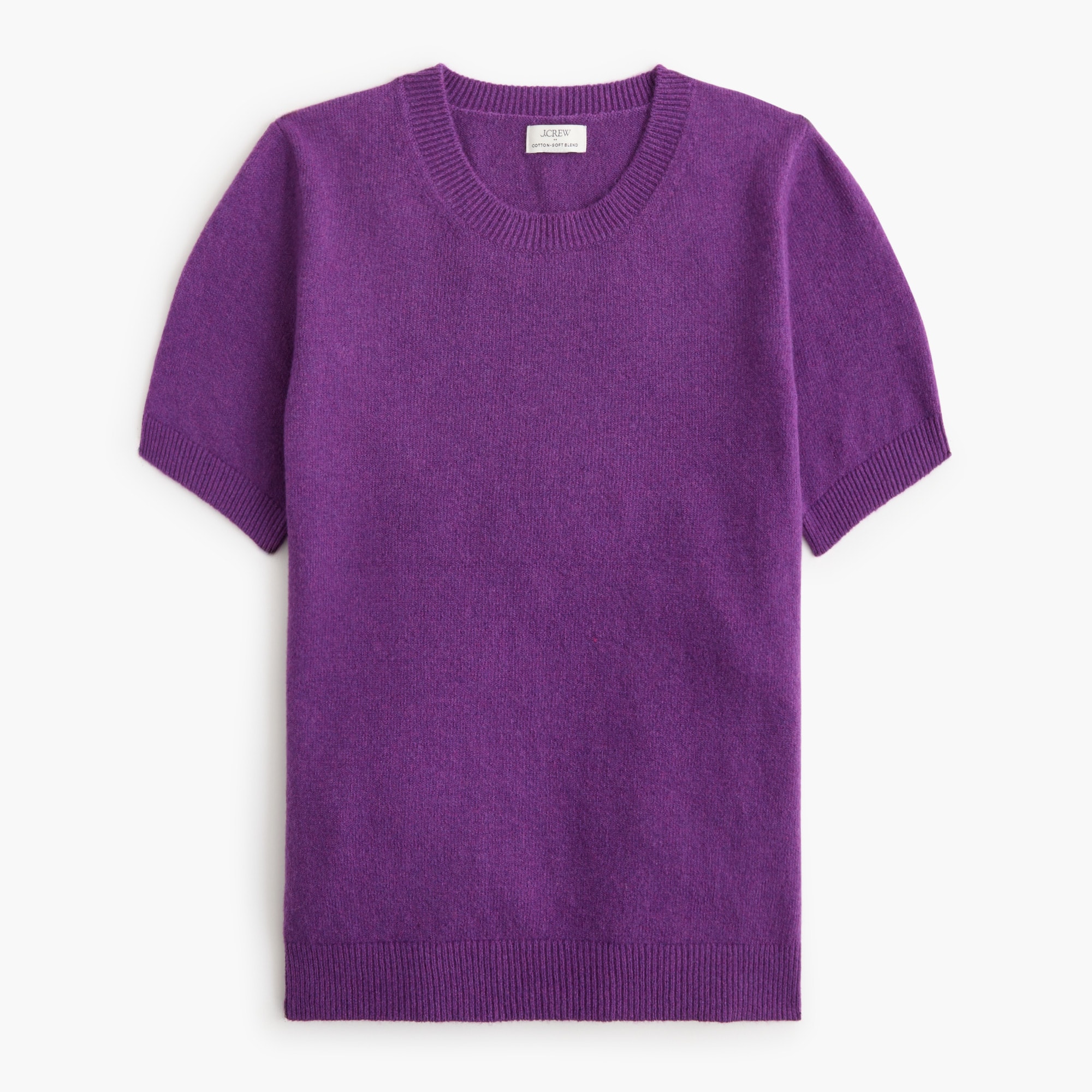 Short-sleeve sweater in cotton-soft blend