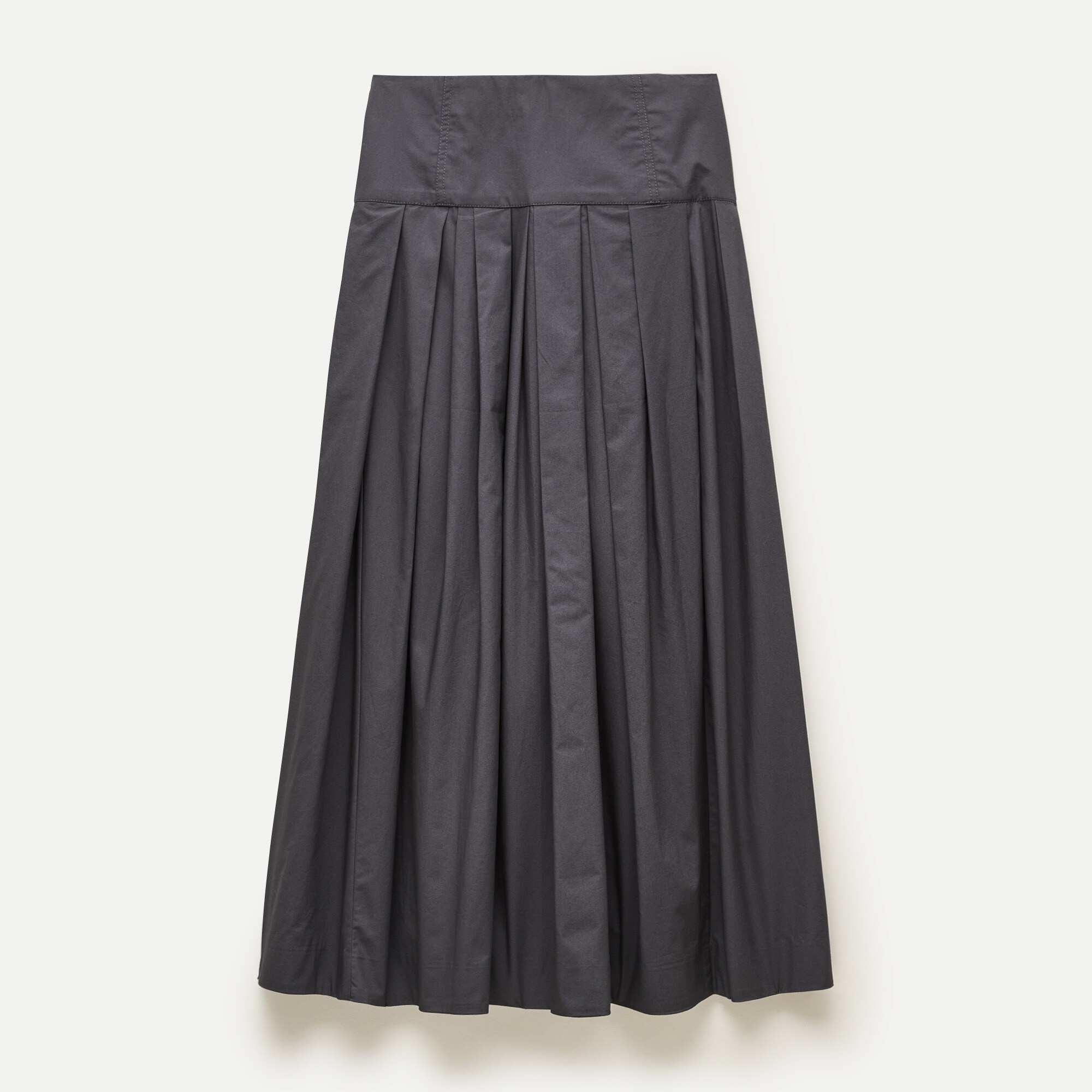 Midi skirt in compact cotton poplin