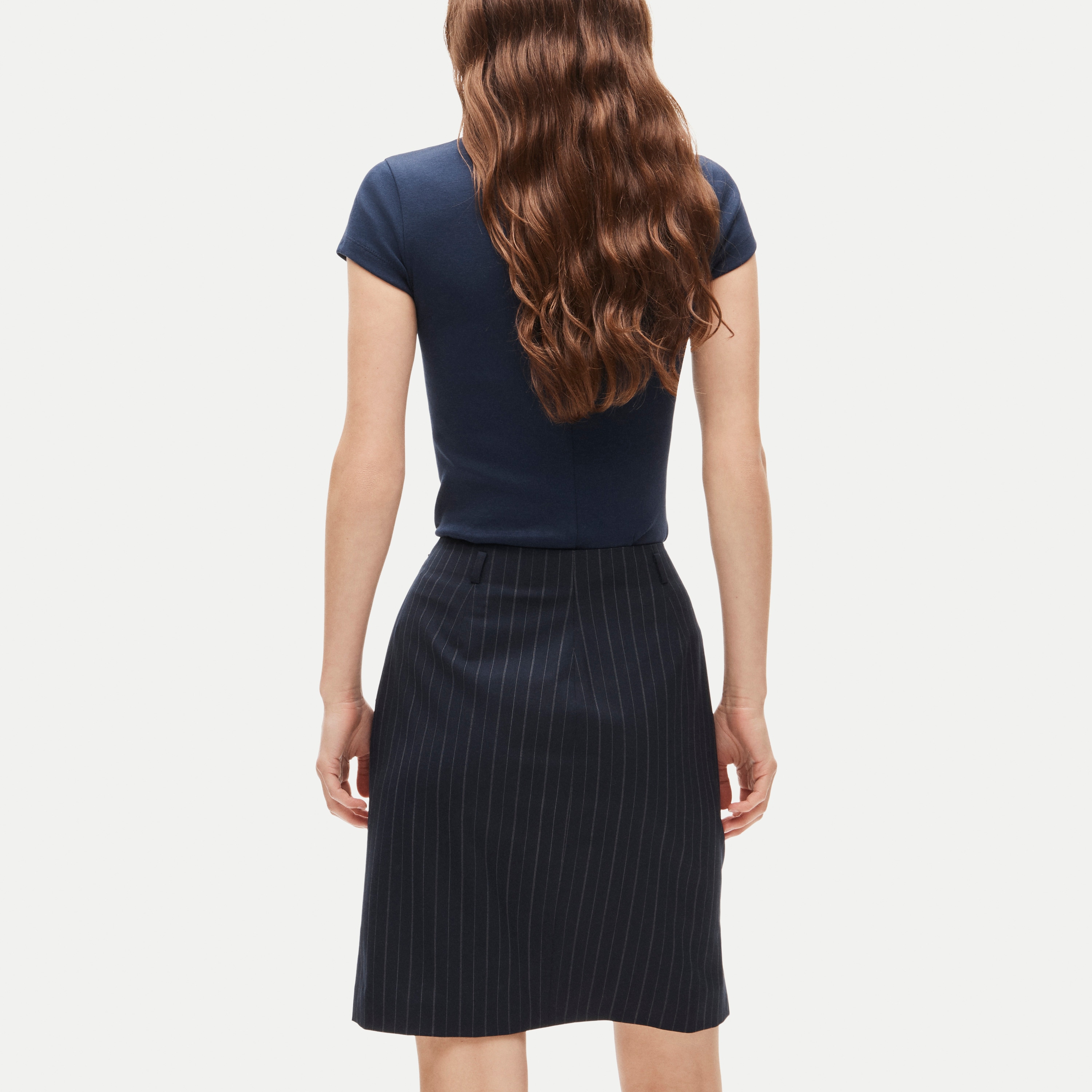 No. 2 Pencil® Skirt In Pinstriped Lightspun Wool Blend For Women