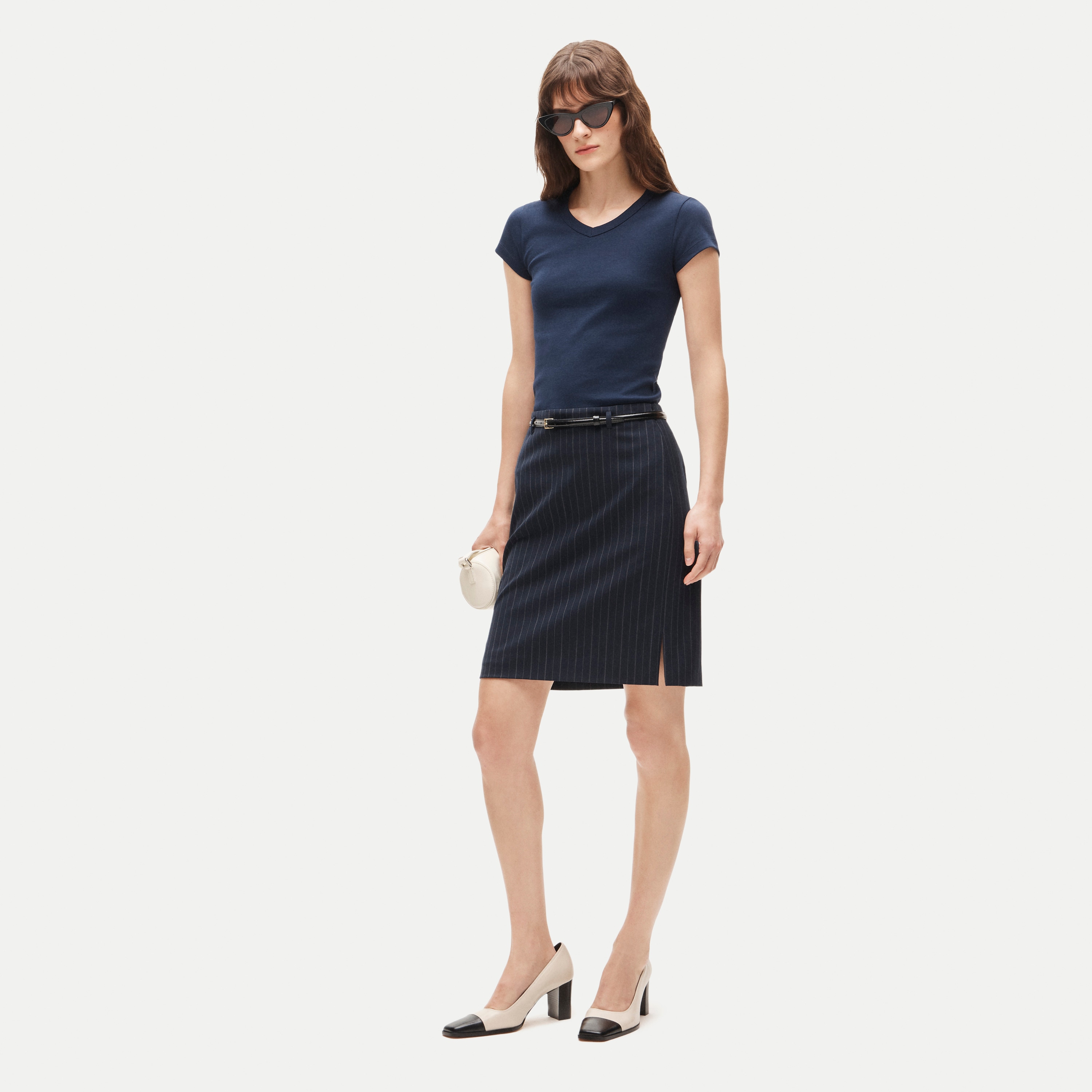 No. 2 Pencil® skirt in pinstriped wool blend