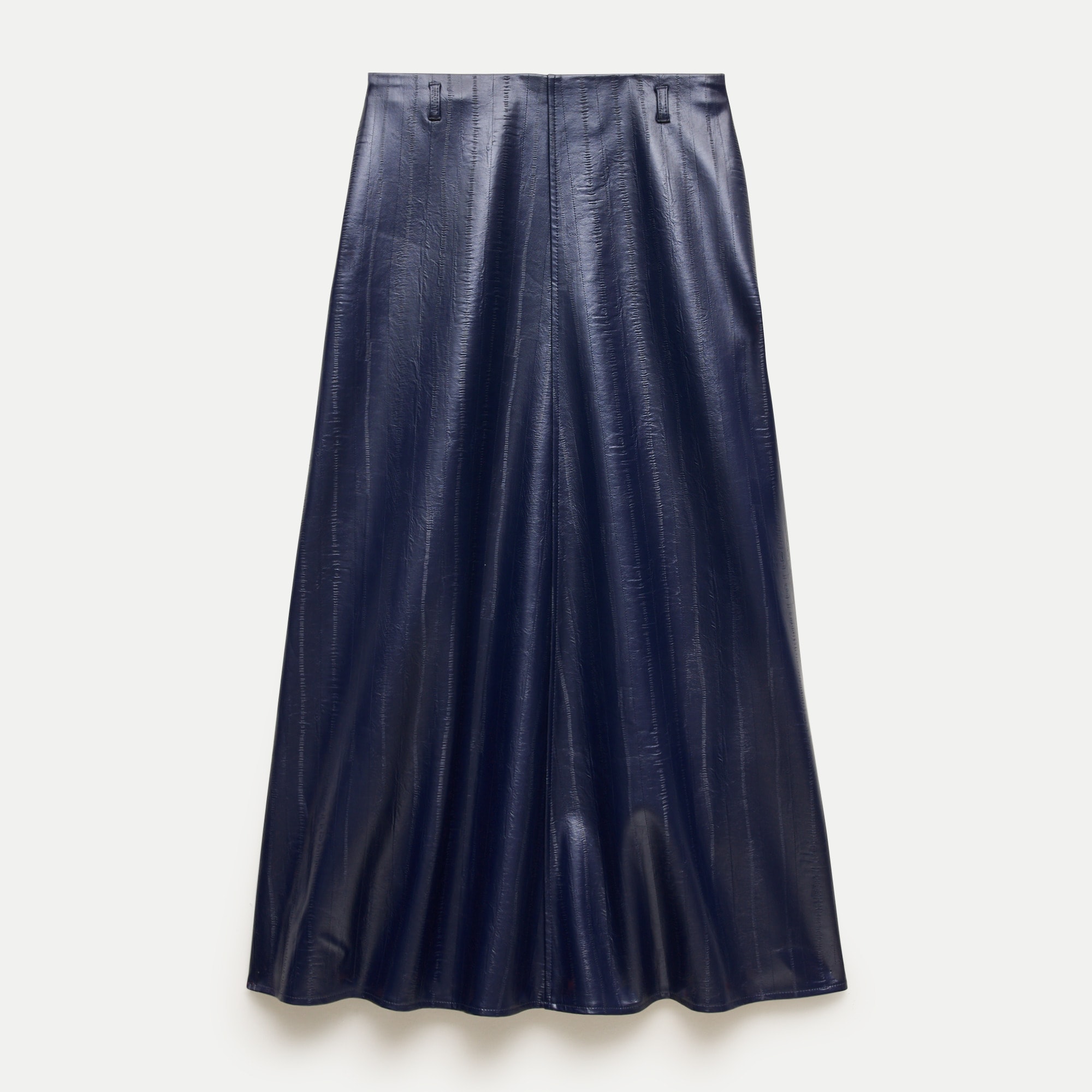 A-line skirt in eel-embossed faux leather