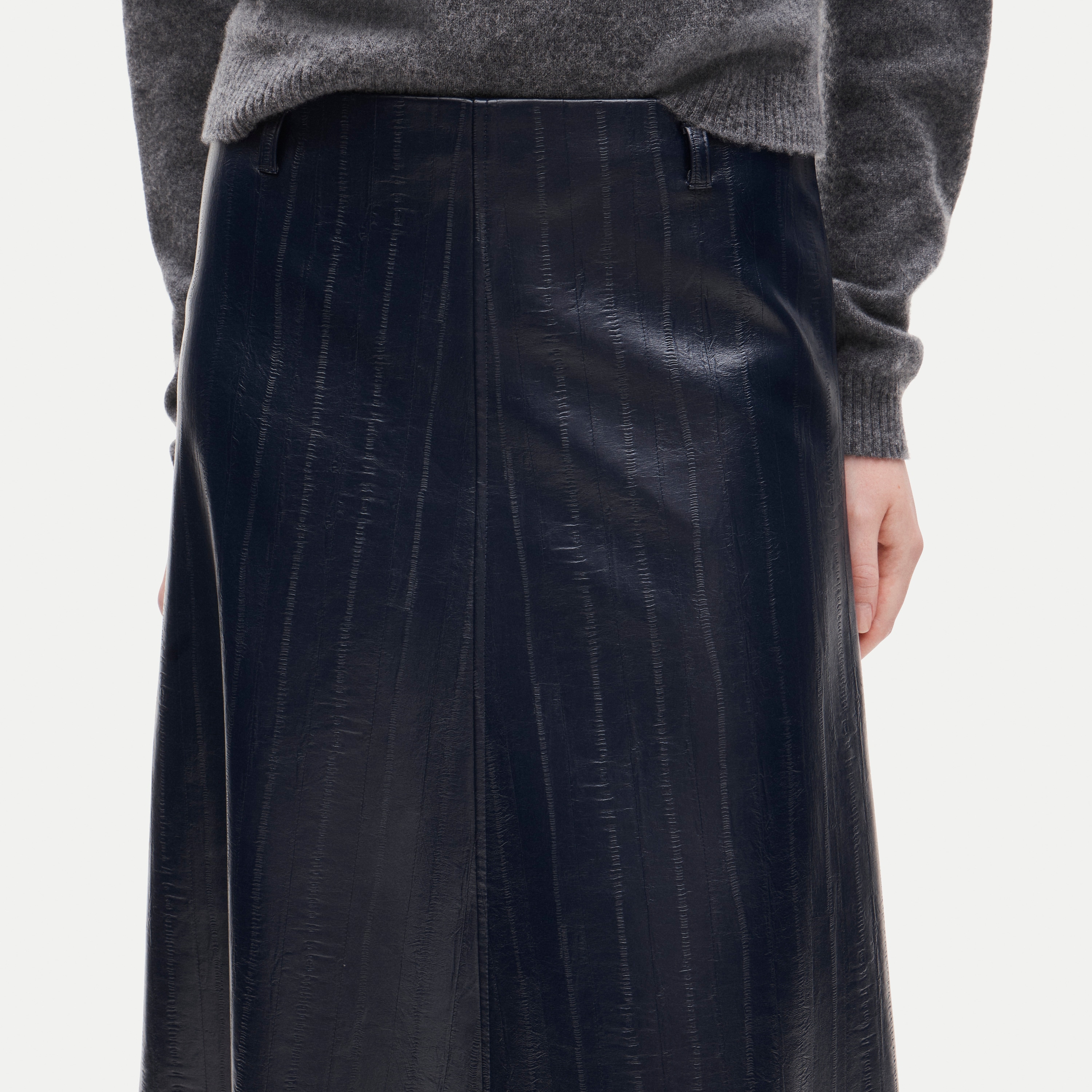 A-line Skirt In Eel-embossed Faux Leather For Women | J.Crew
