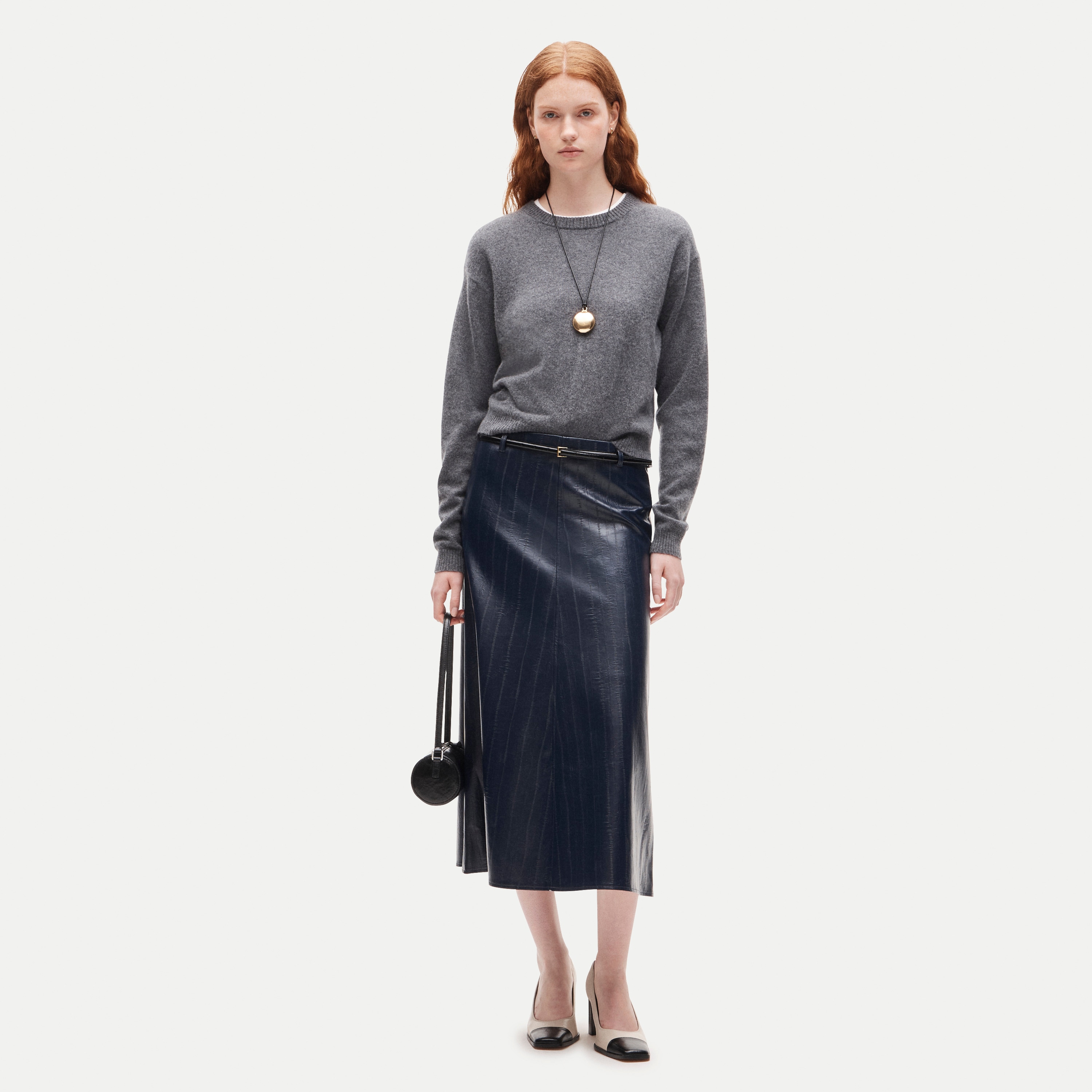 A-line Skirt In Eel-embossed Faux Leather For Women | J.Crew