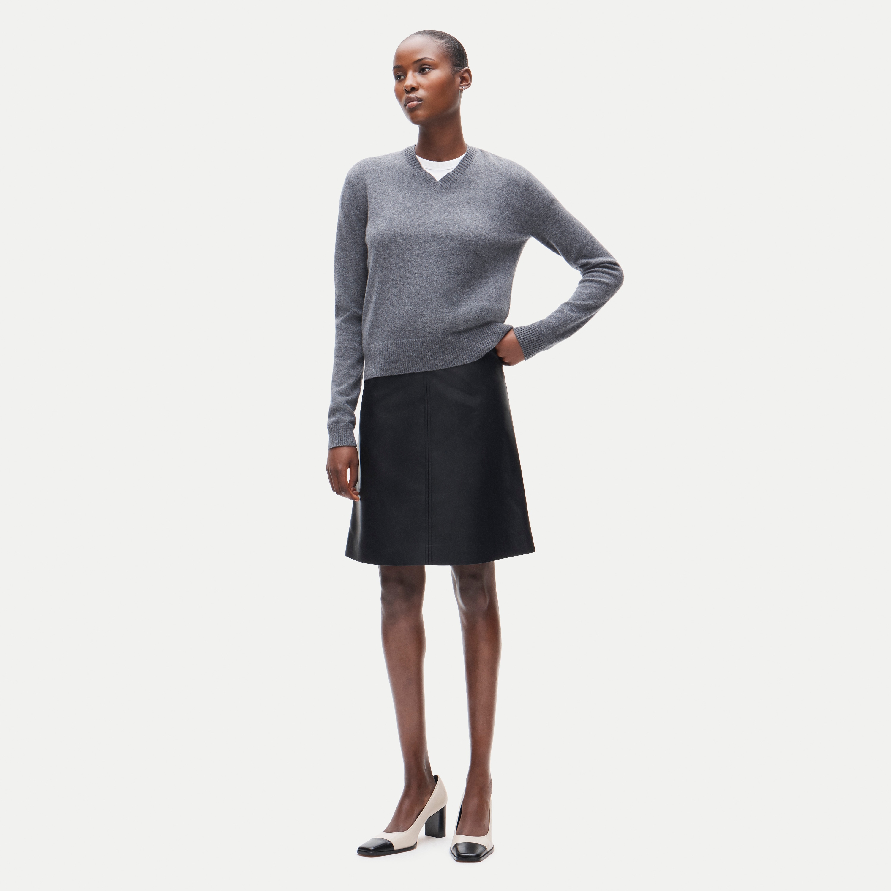Fairfax skirt in faux leather
