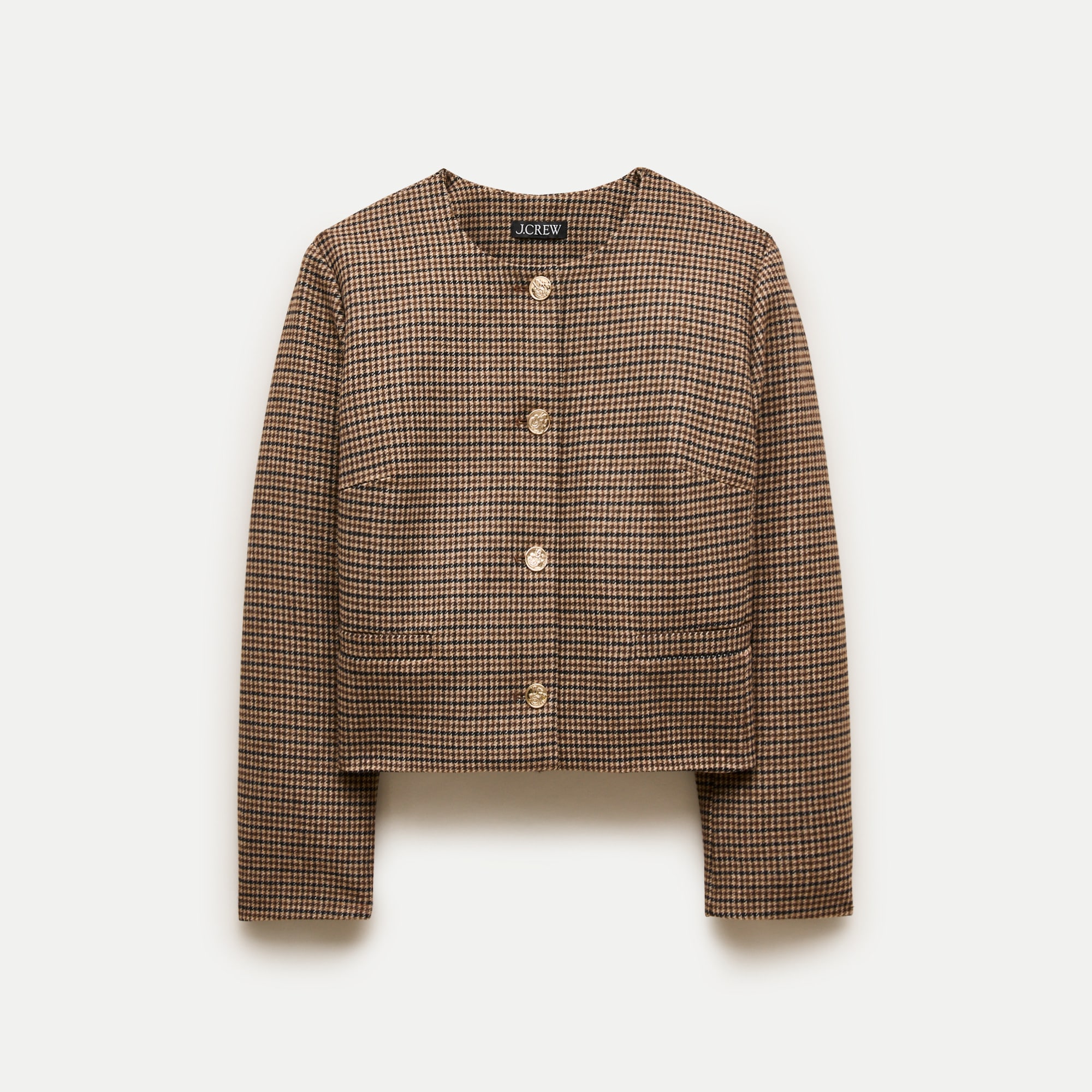 Lady jacket in houndstooth wool blend