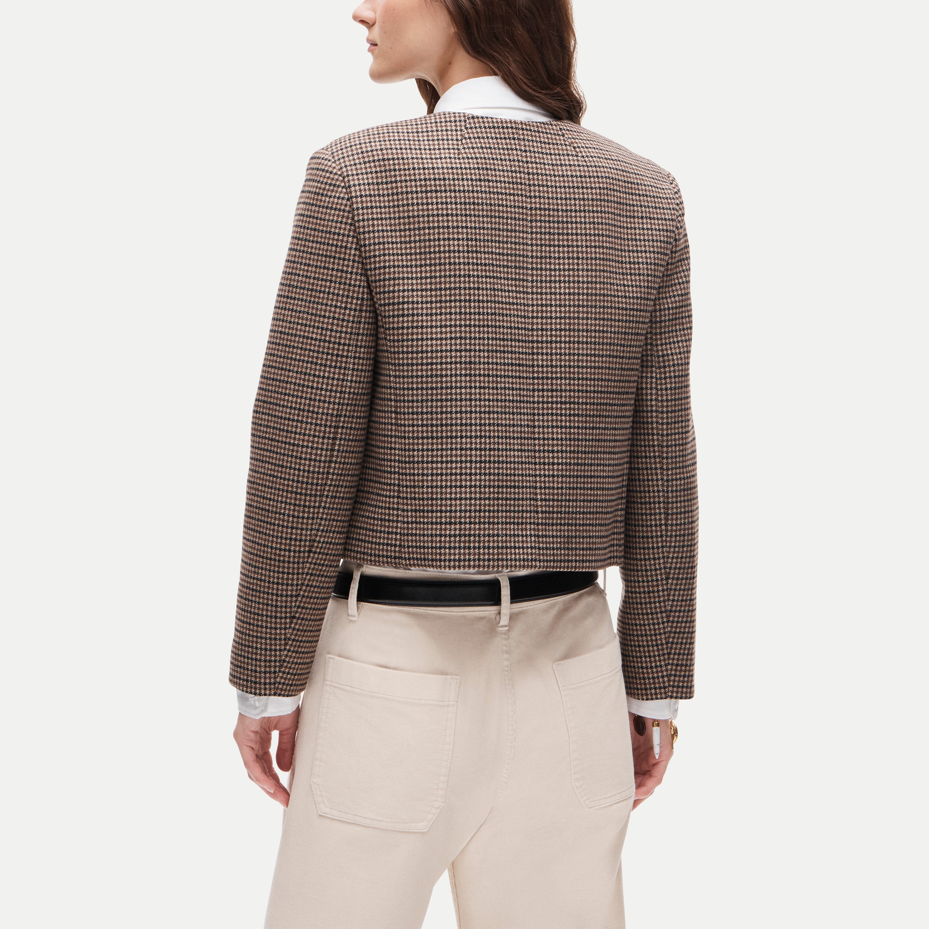 Lady jacket in houndstooth wool blend