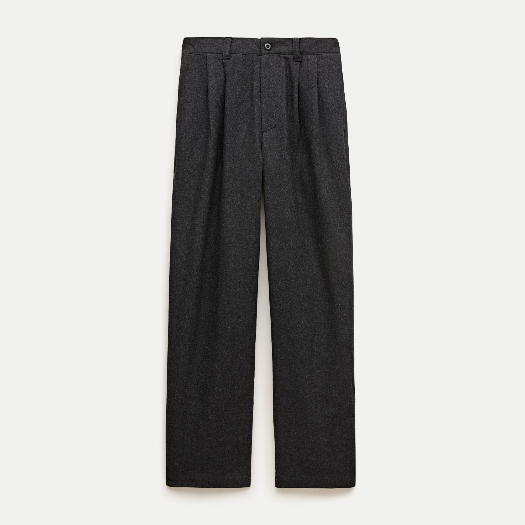 Relaxed-fit double-pleated trouser in wool blend