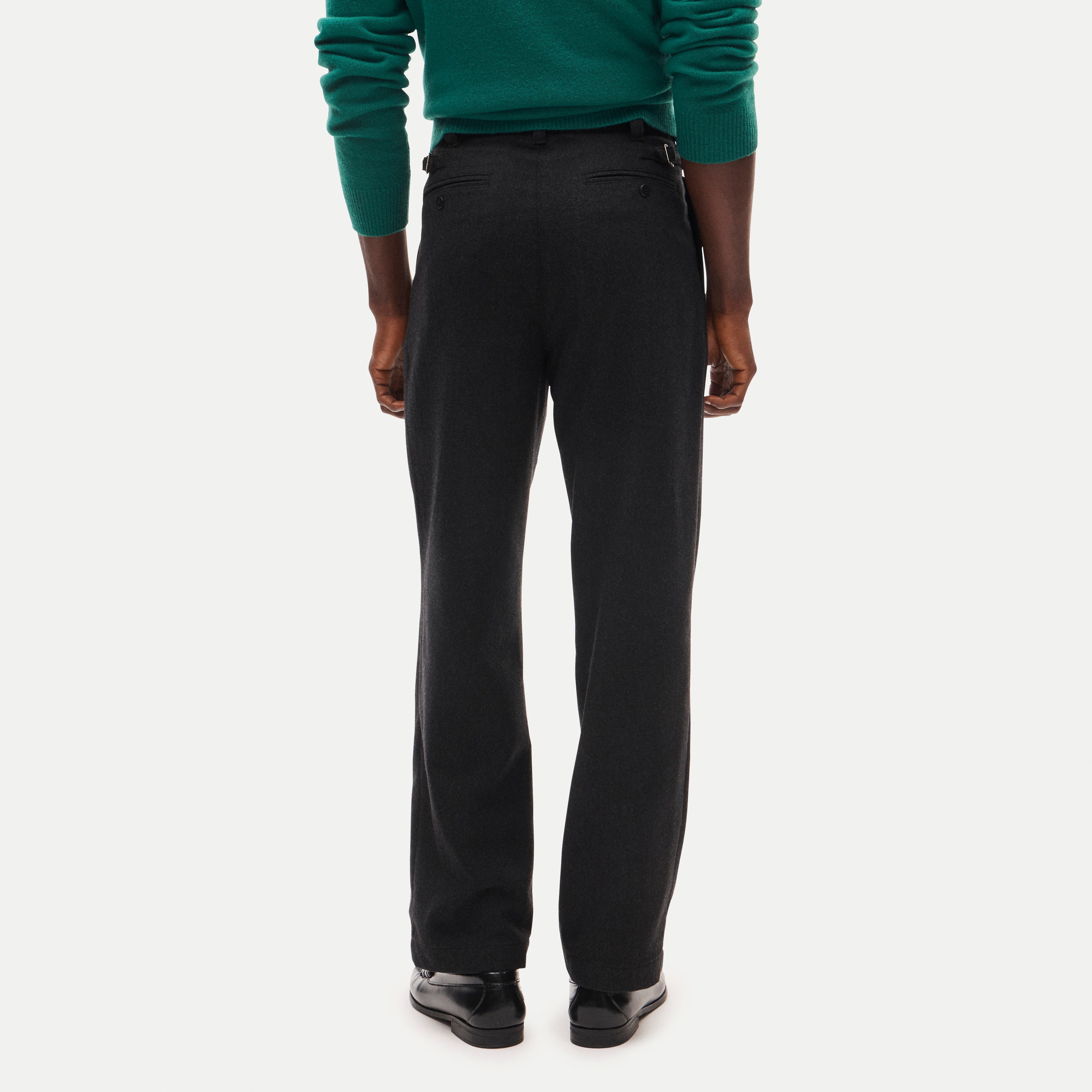 Relaxed-fit double-pleated trouser in wool blend
