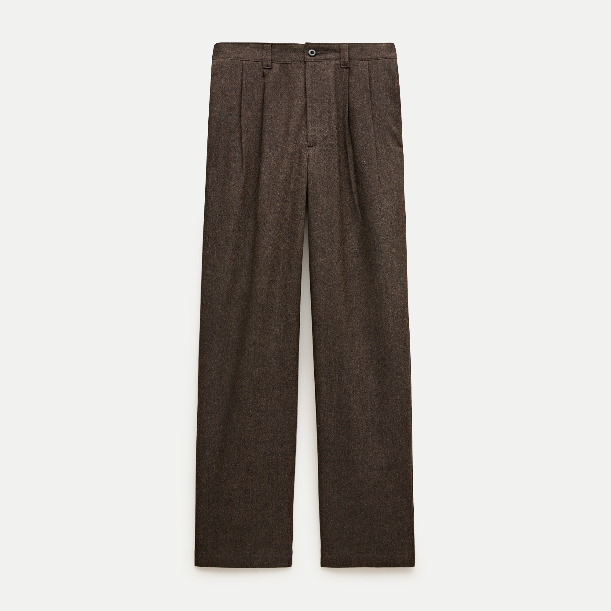 Relaxed-fit double-pleated trouser in wool blend