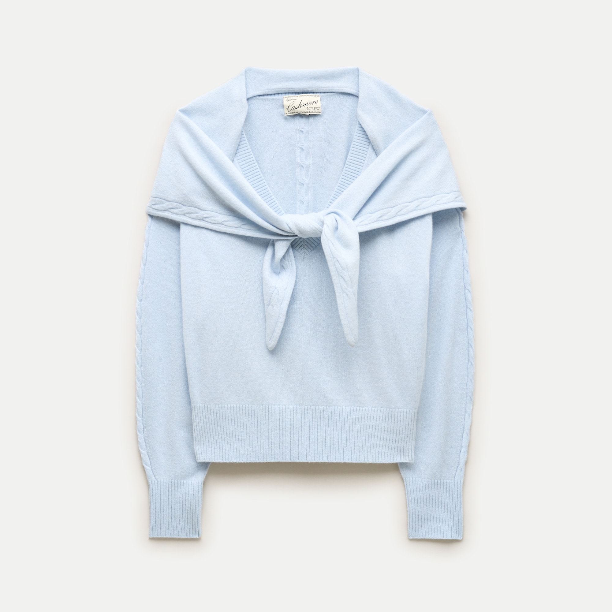 Cashmere V-neck sweater with scarf