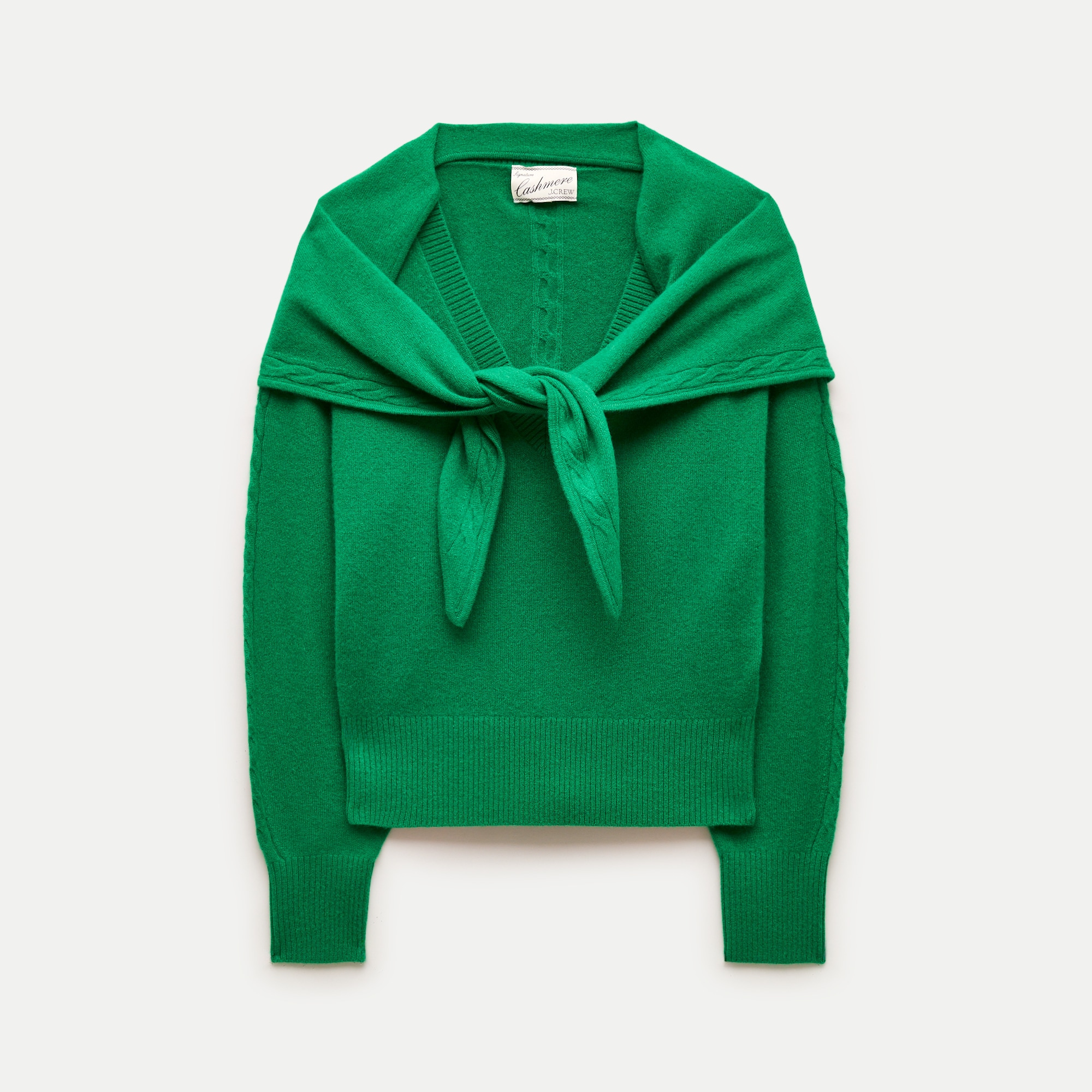 Cashmere V-neck Sweater With Removable Scarf For Women | J.Crew