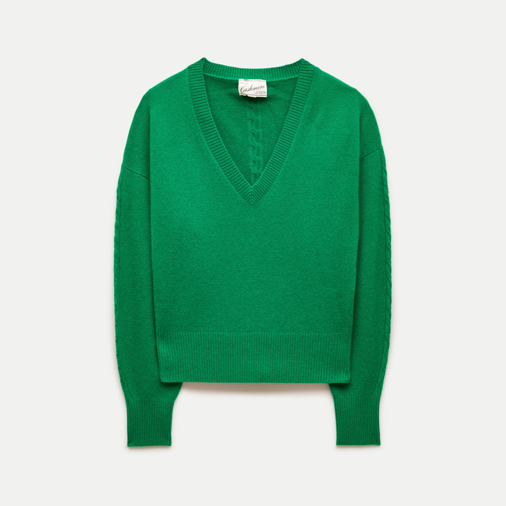 Cashmere V-neck sweater with removable scarf
