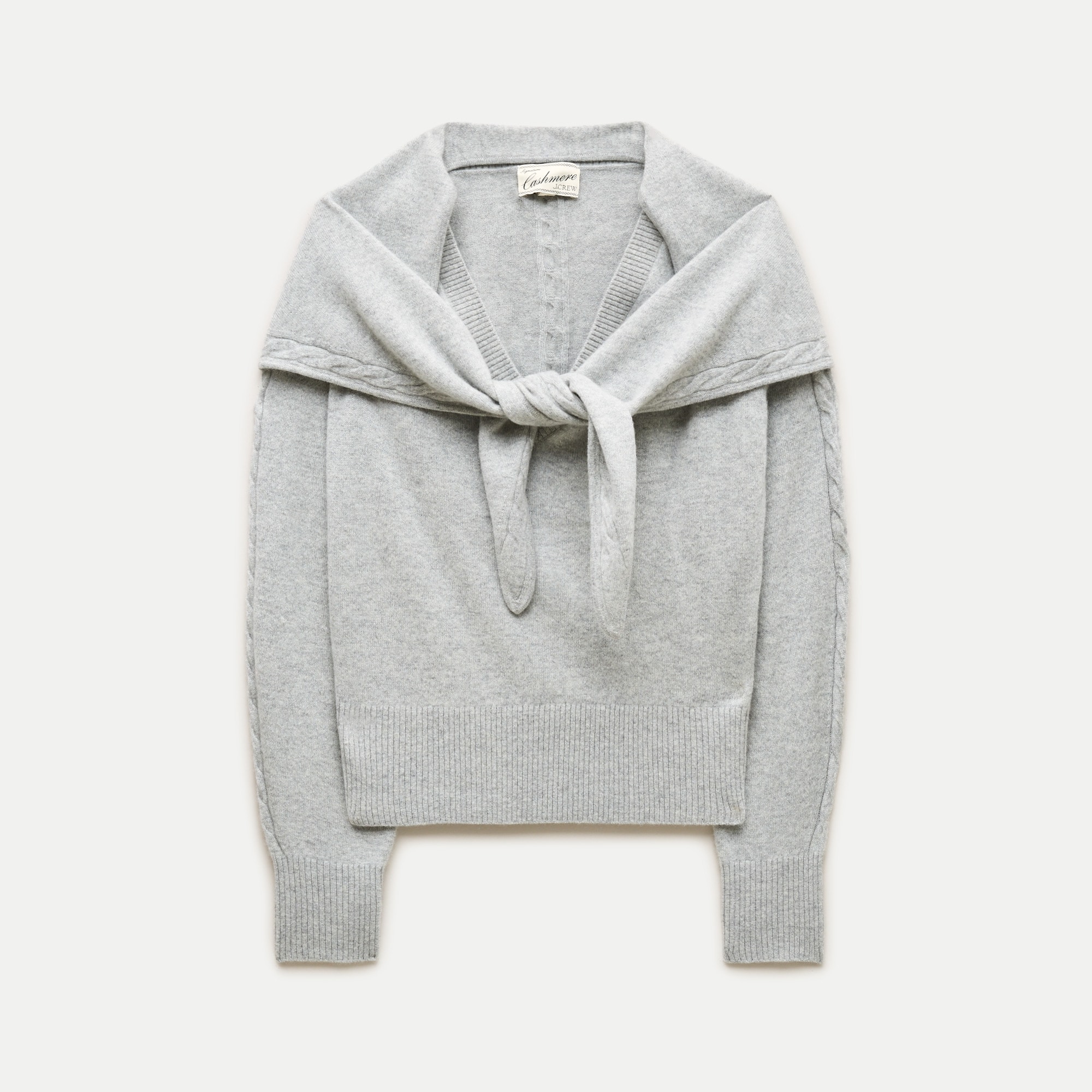 Cashmere V-neck sweater with scarf