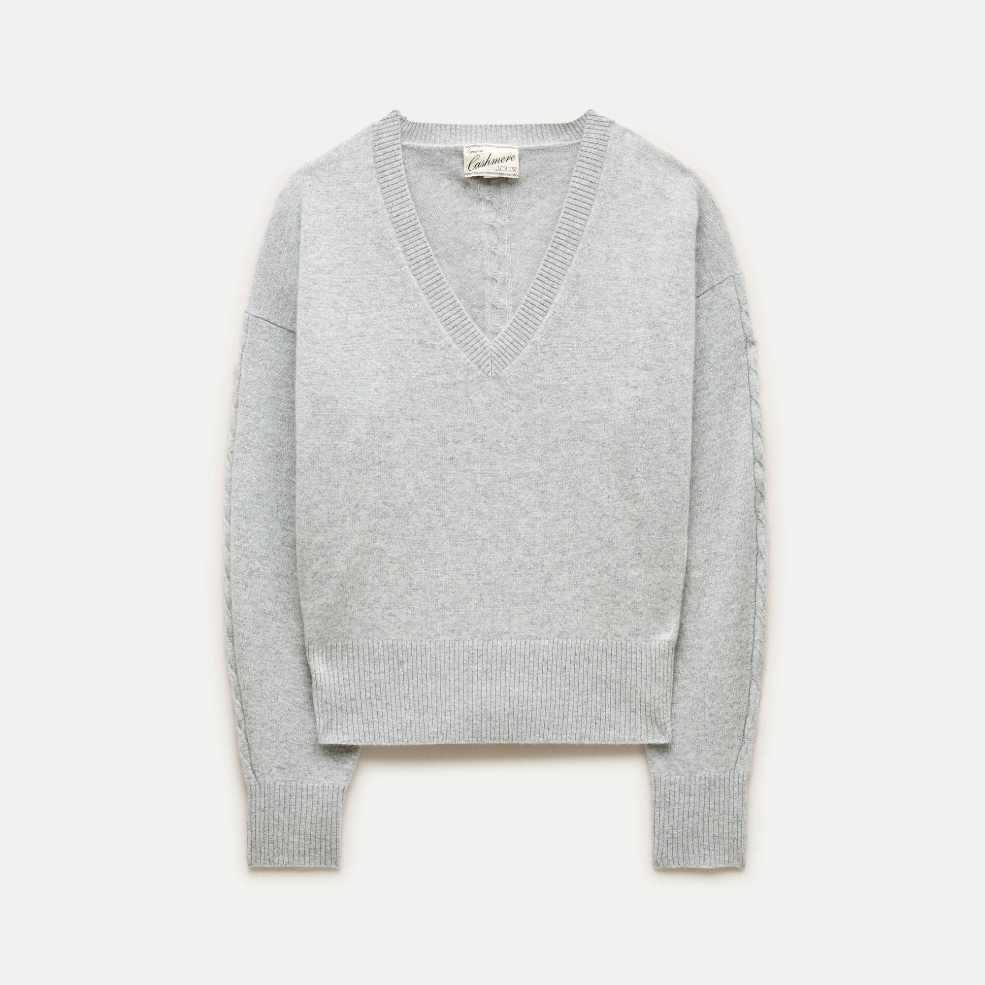 Cashmere V-neck sweater with removable scarf
