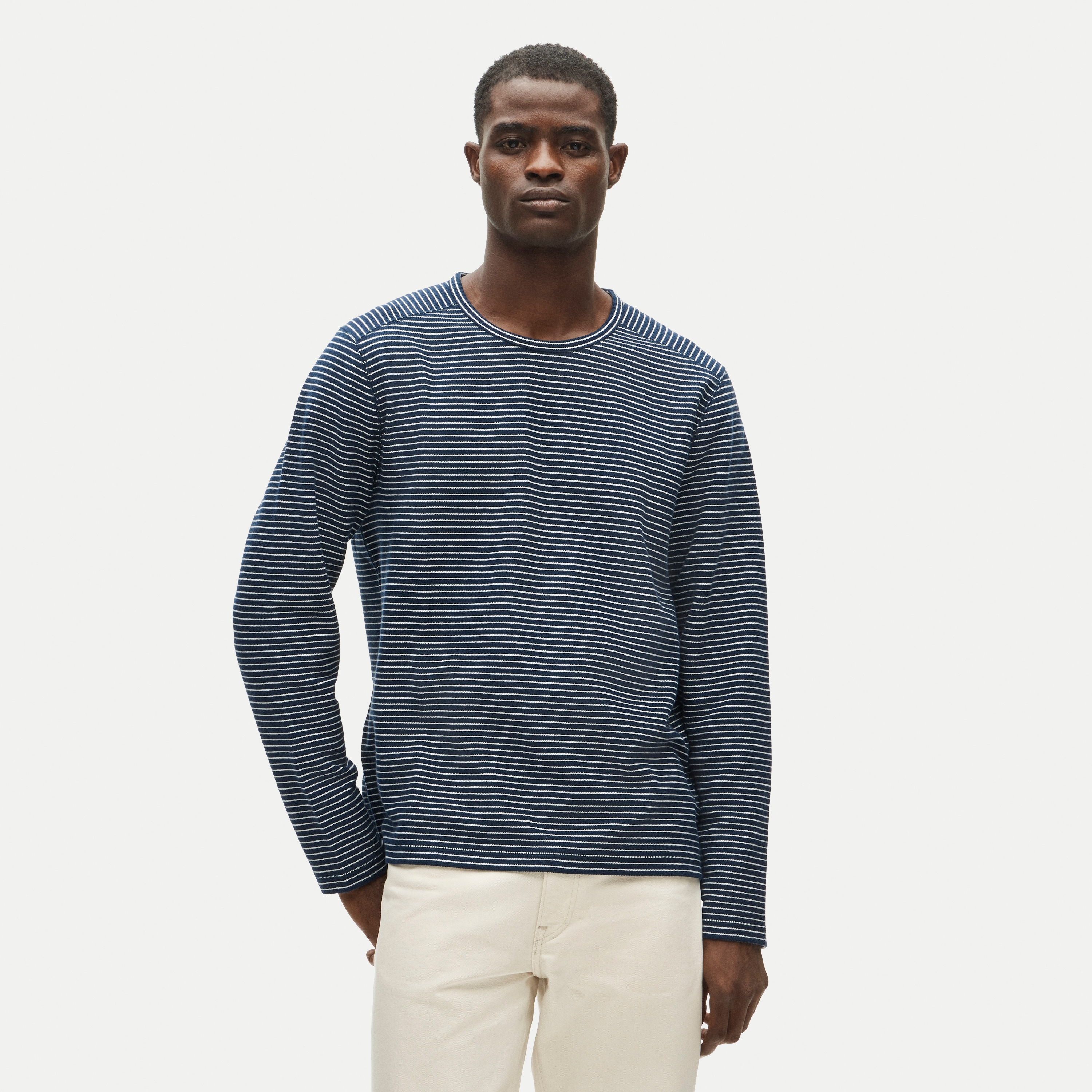 Summit thermal-knit crewneck in stripe