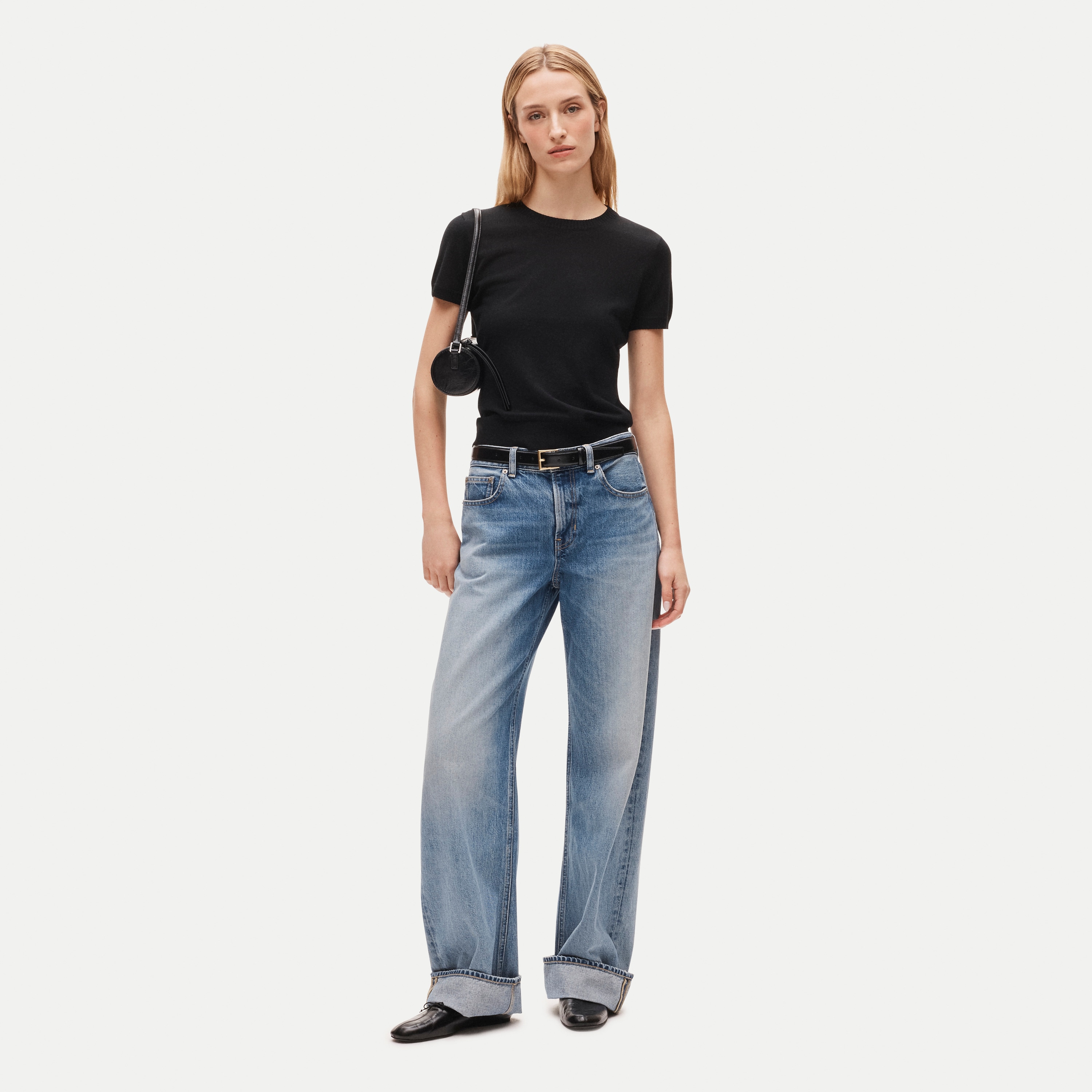 Sweater-tee in merino wool blend