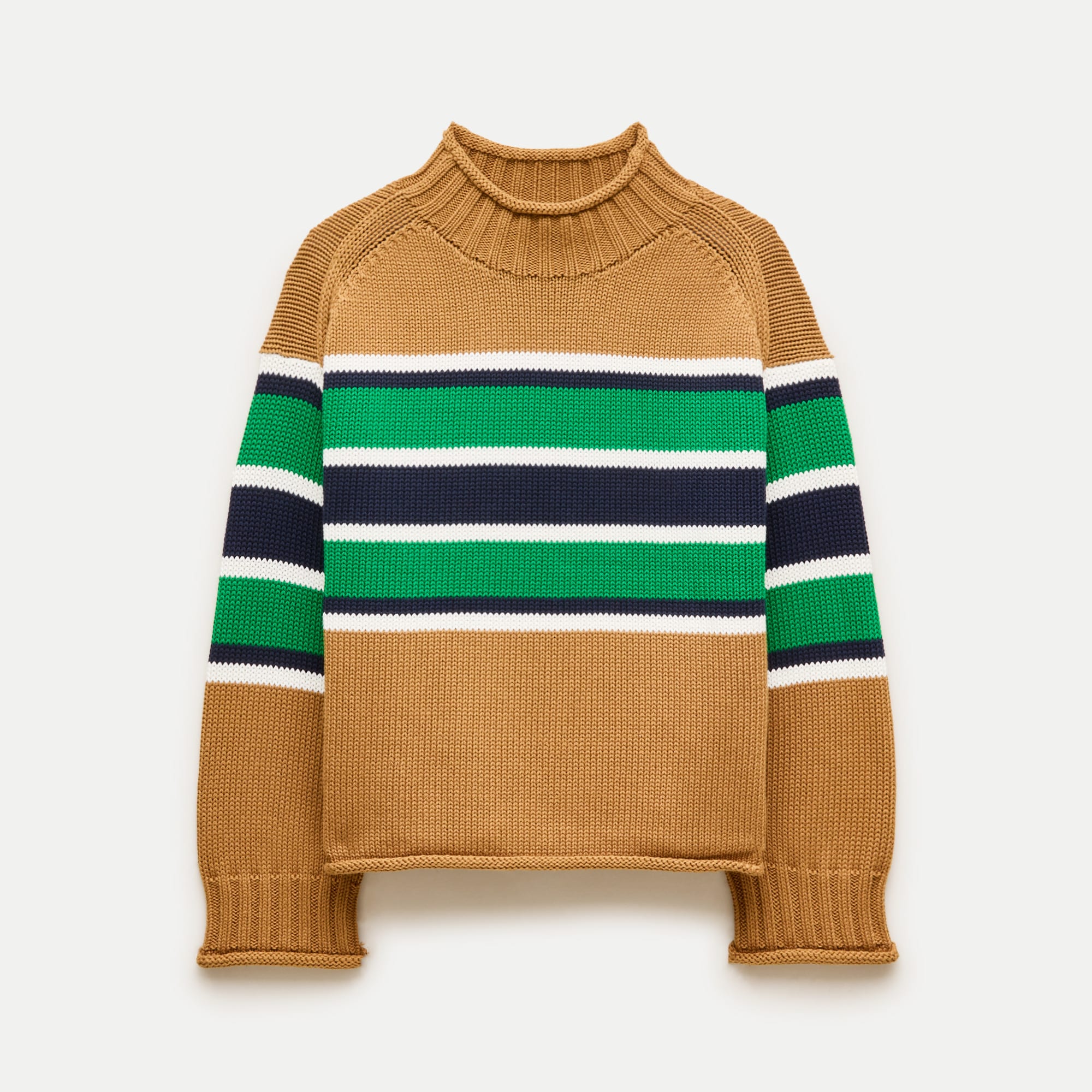 2025 Rollneck™ sweater in placed stripe