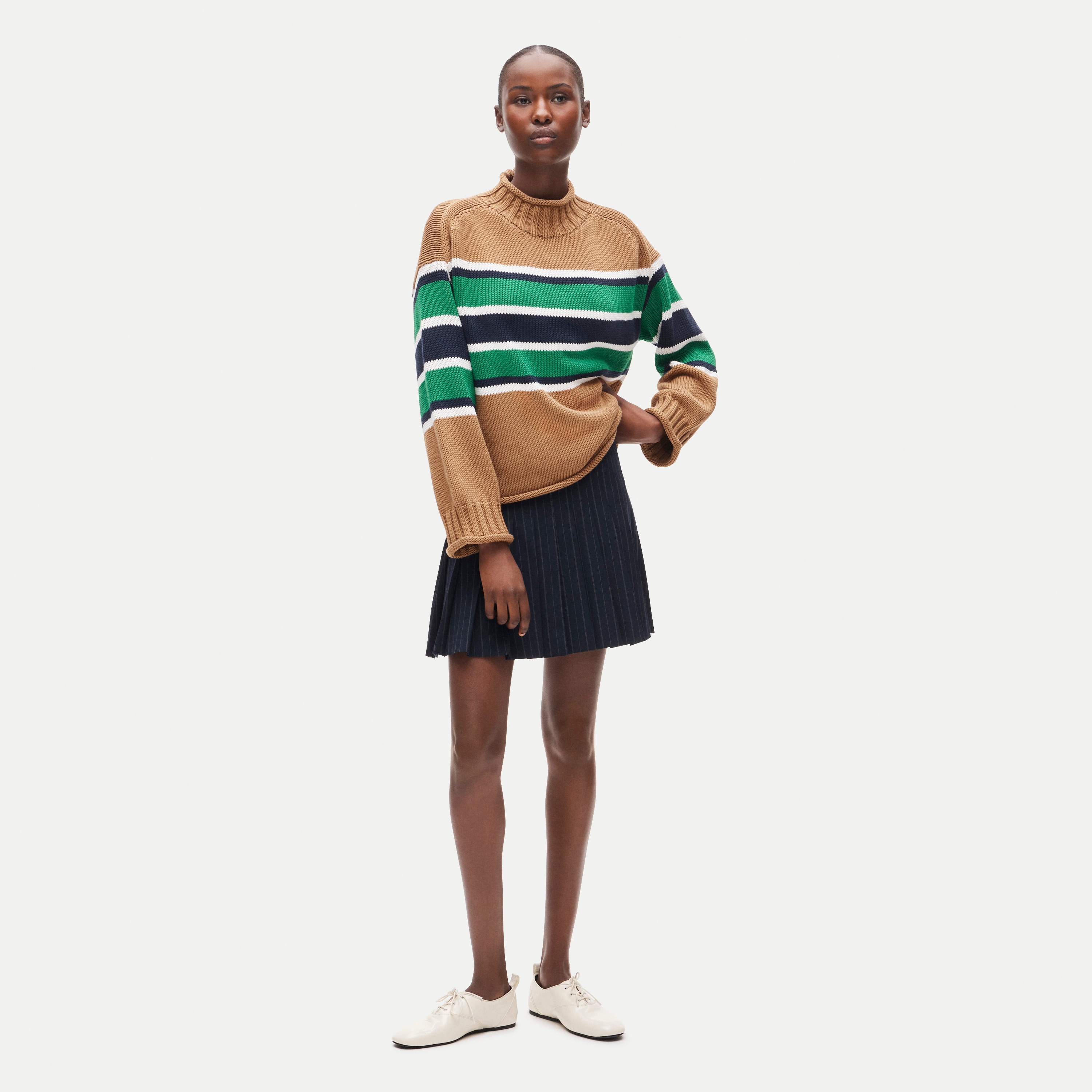 2025 Rollneck&trade; sweater in placed stripe - thumbnail 2