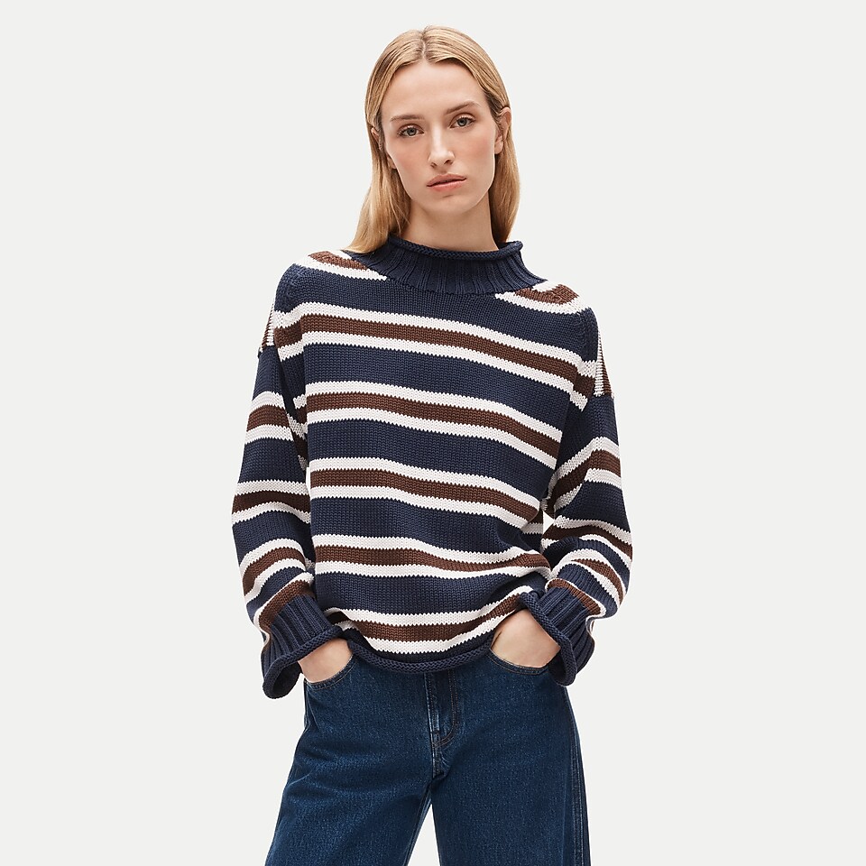 2025 Rollneck™ sweater in stripe by J.Crew