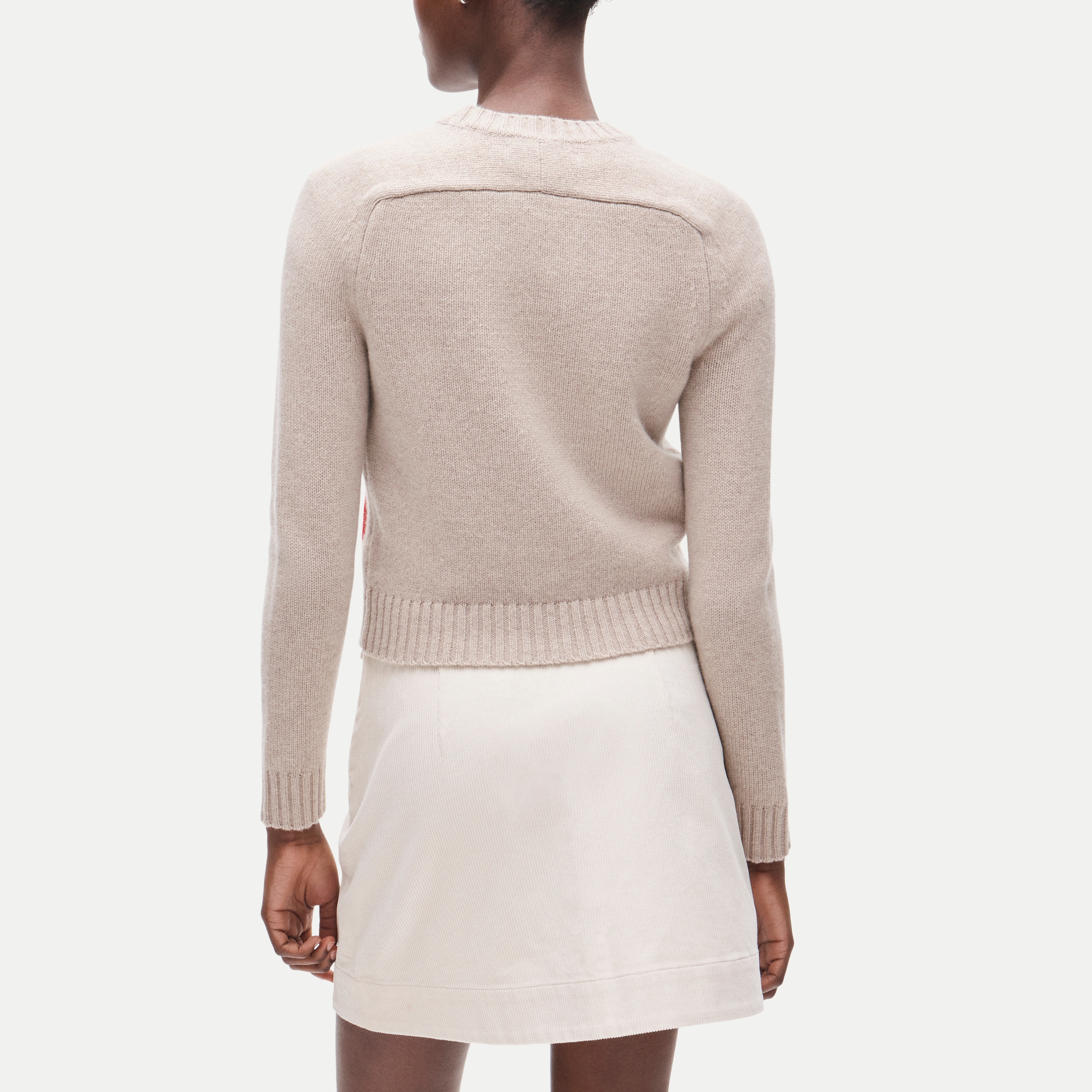 Shrunken crewneck sweater in argyle vintage wool