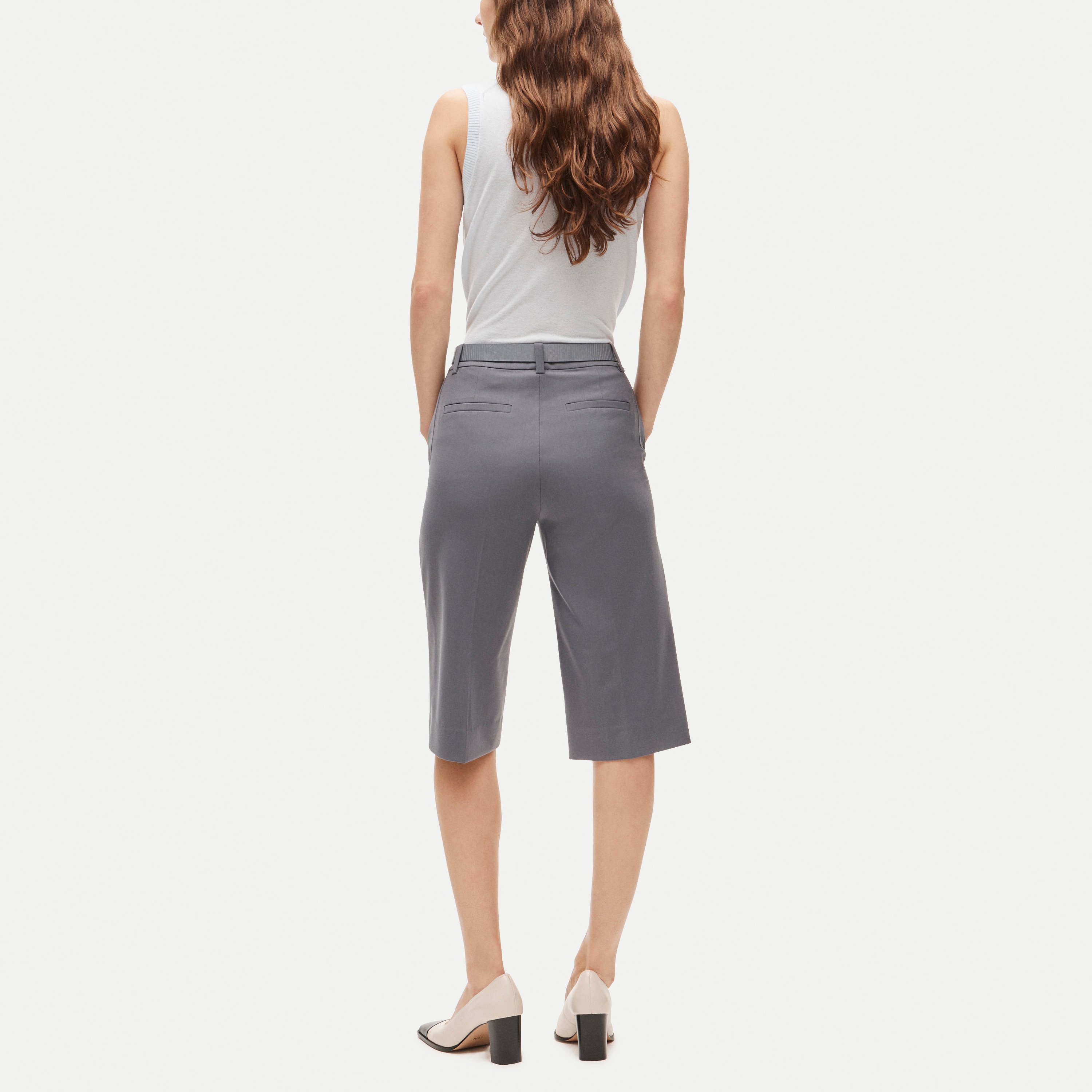Trouser culotte in lightspun wool blend