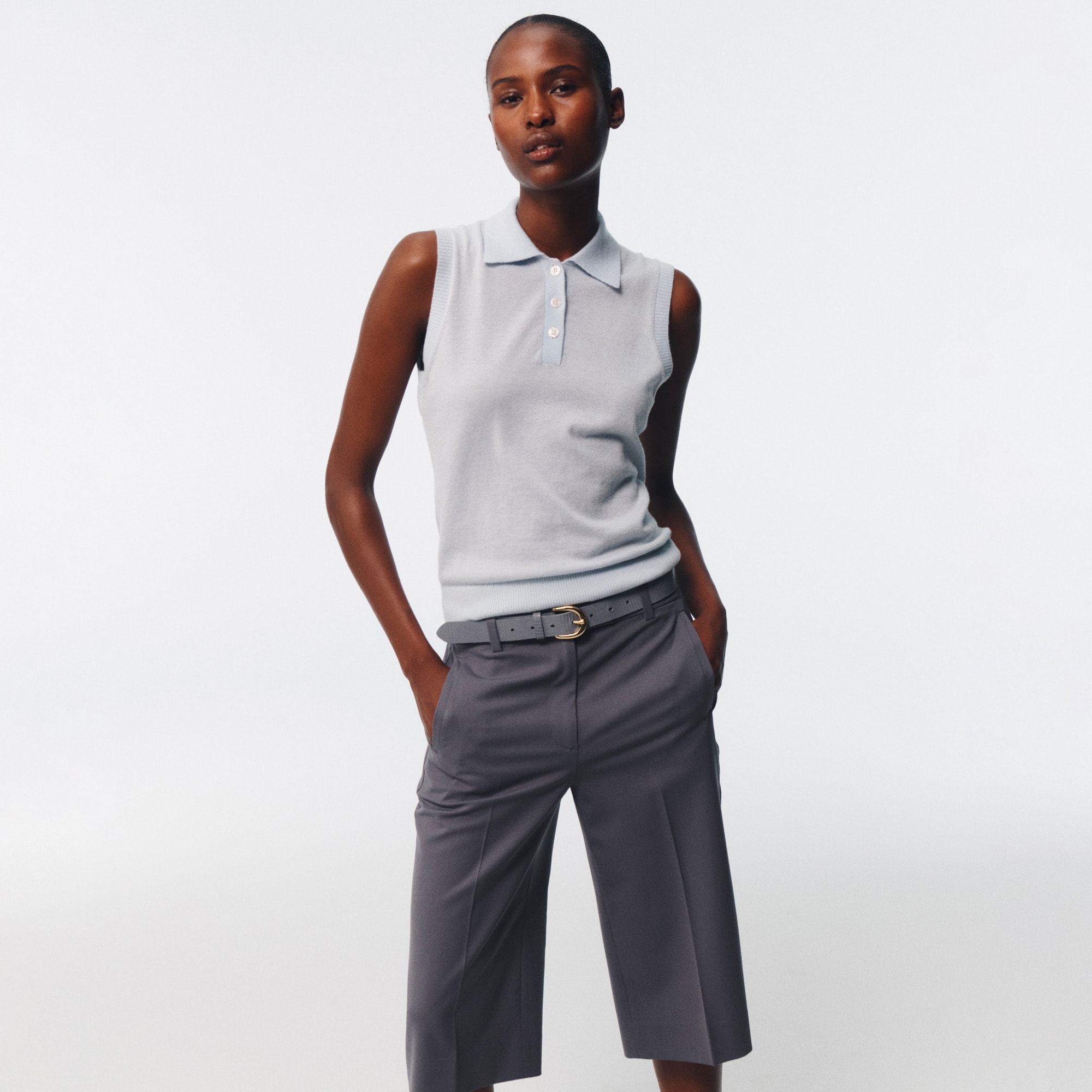 Trouser culotte in lightspun wool blend
