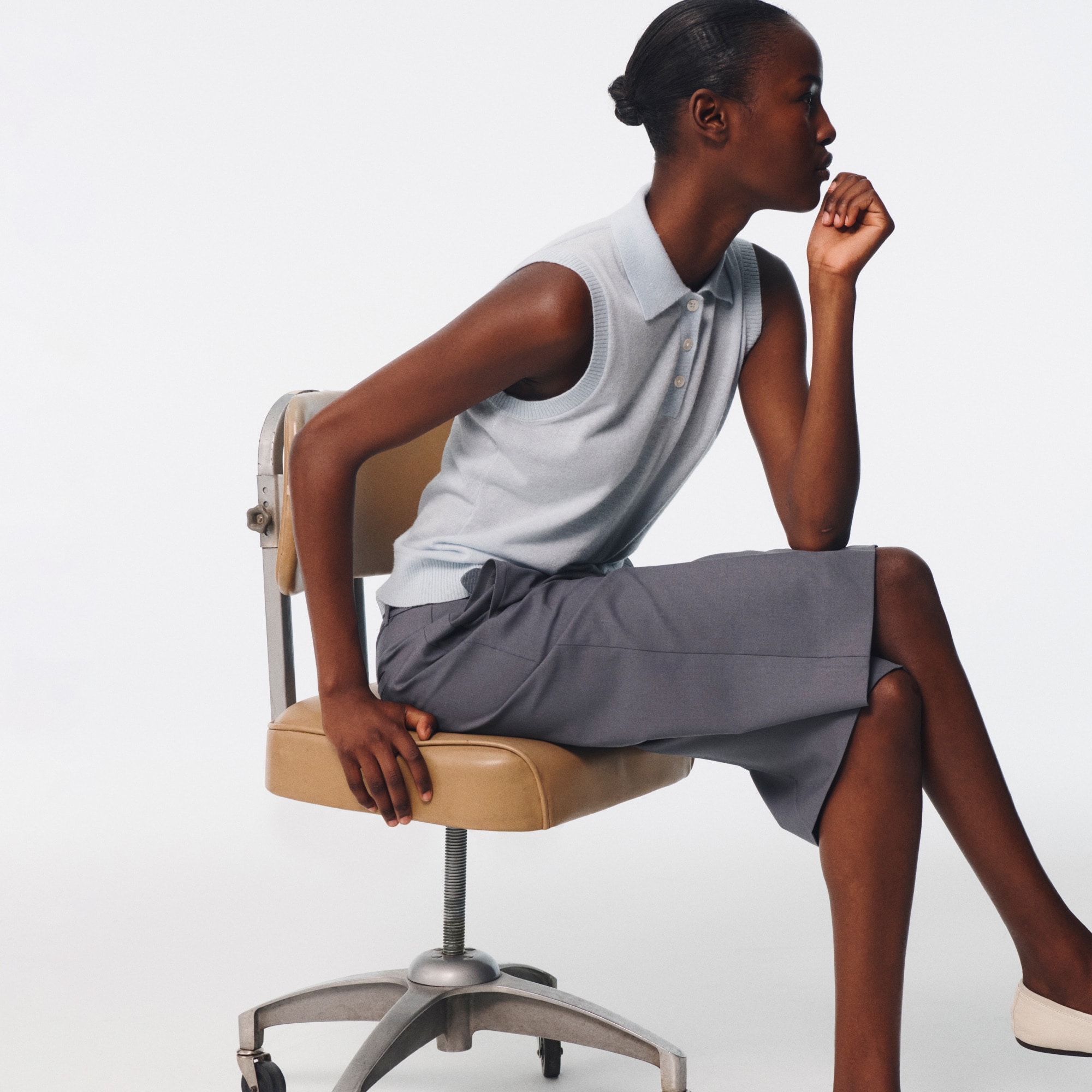 Trouser culotte in lightspun wool blend