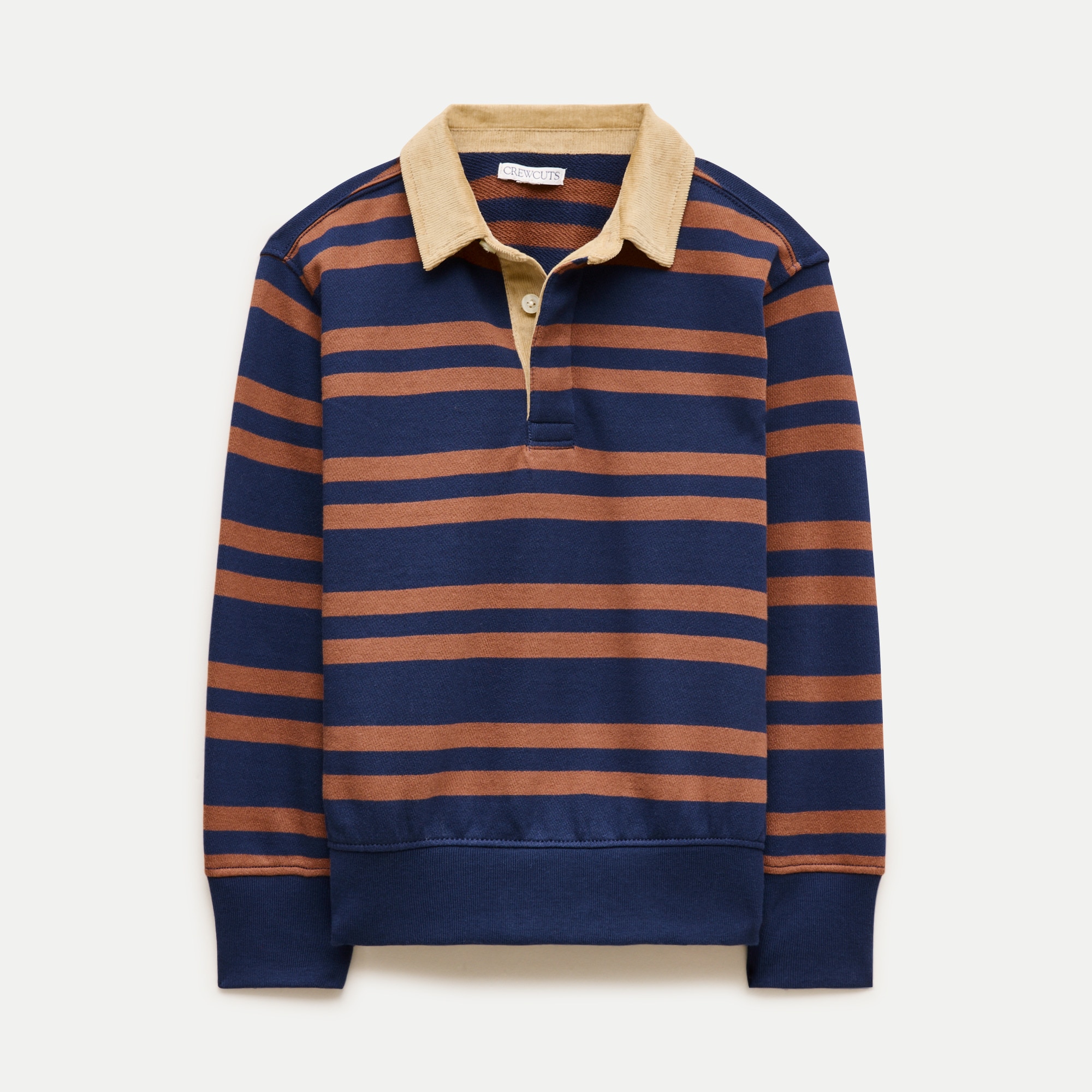 Kids' junior varsity rugby sweatshirt in striped terry
