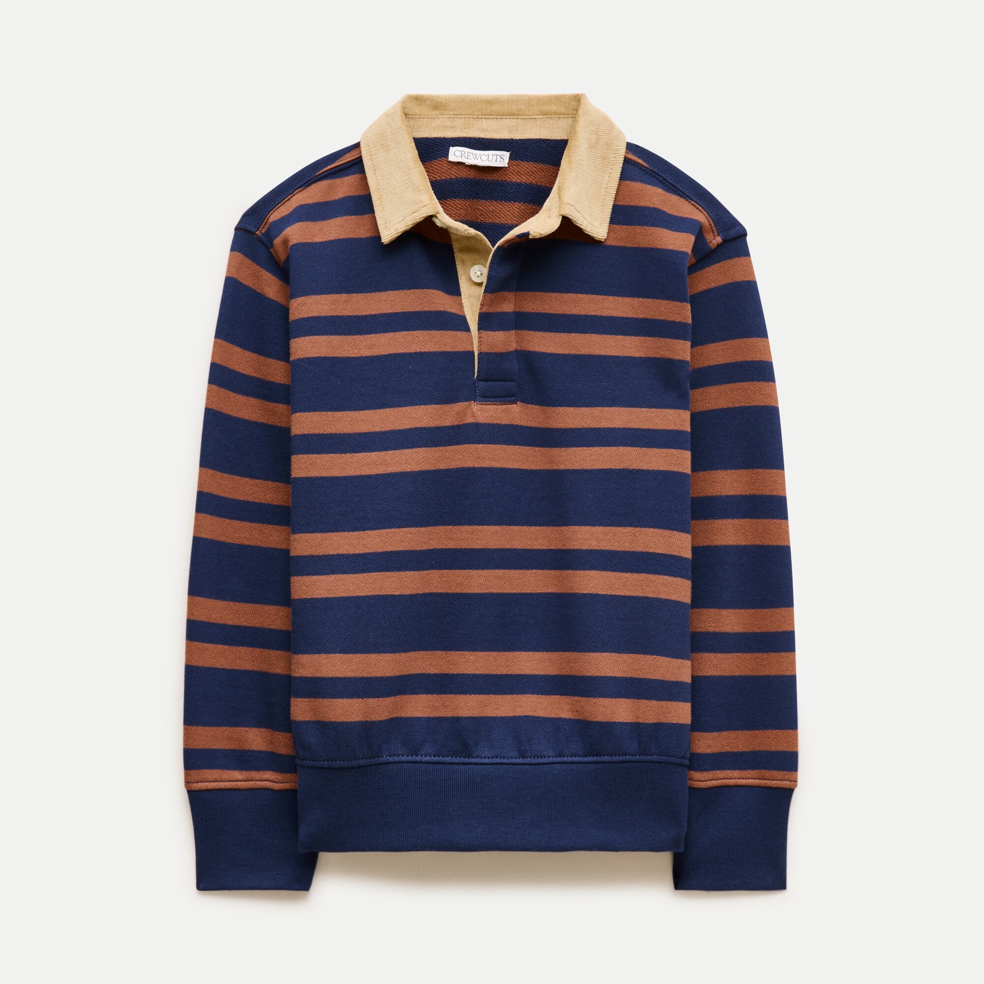 Kids' junior varsity rugby sweatshirt in striped terry