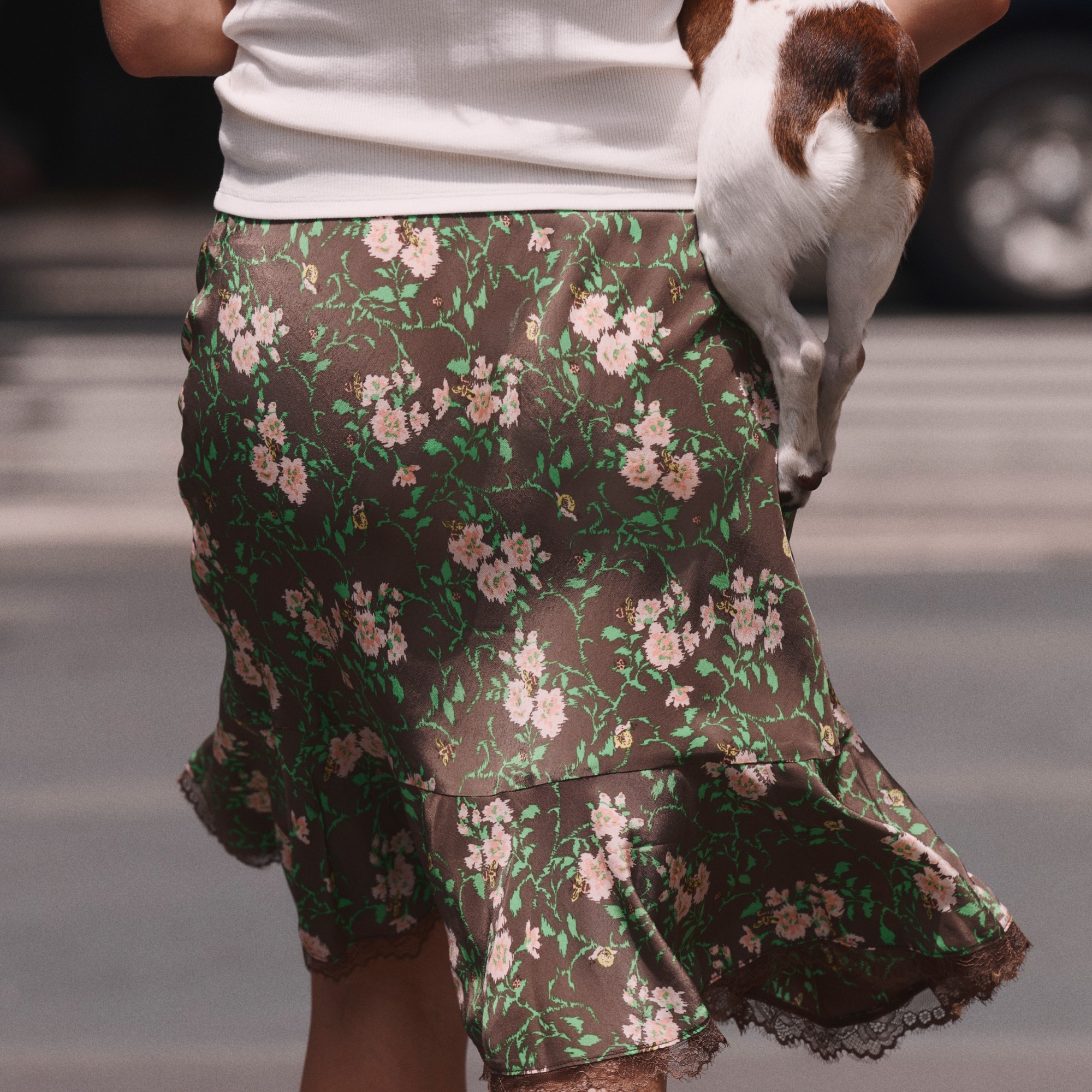 Slip Skirt In Honeybee Floral Print For Women | J.Crew