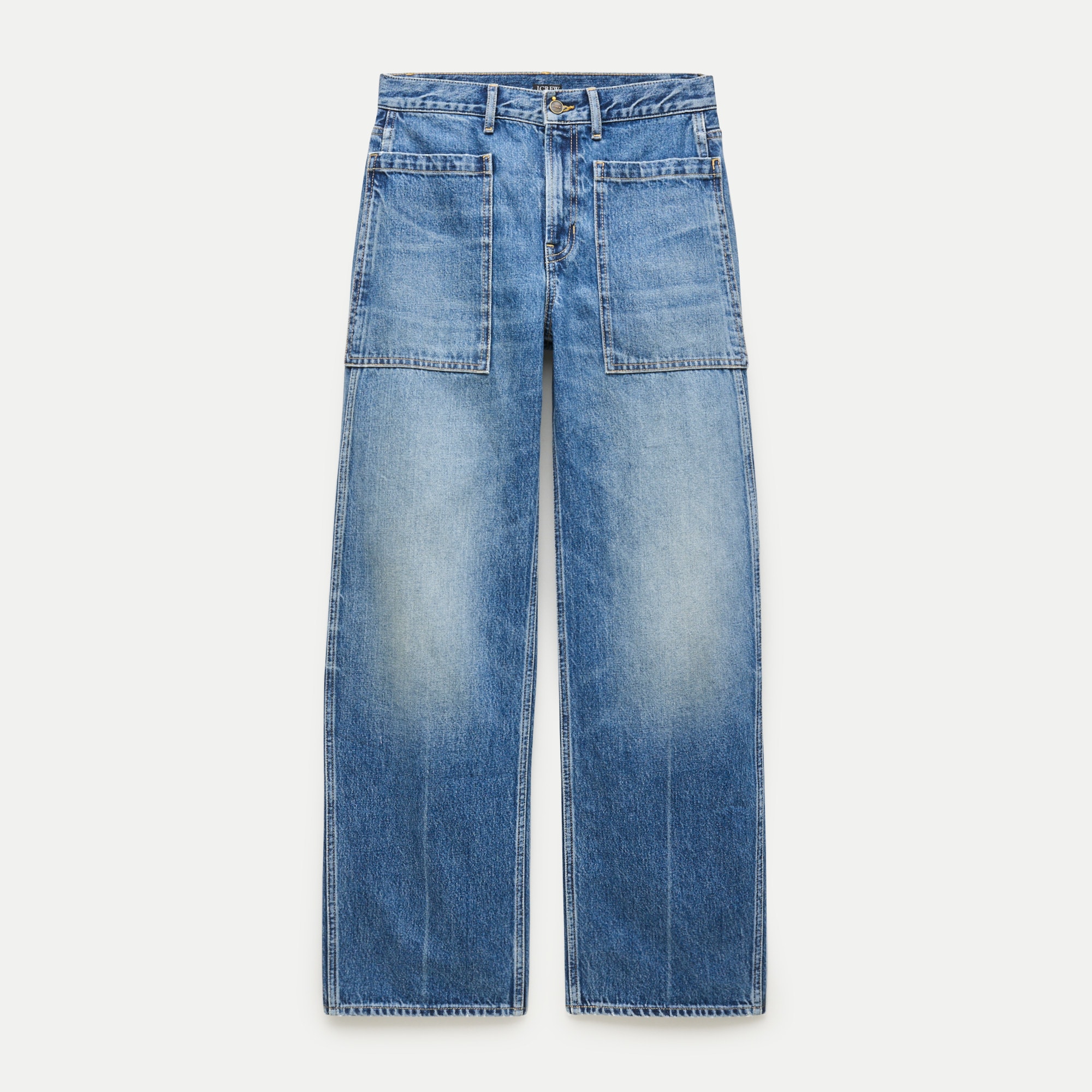 Pintuck Denim Trouser In Rinse Wash For Women | J.Crew
