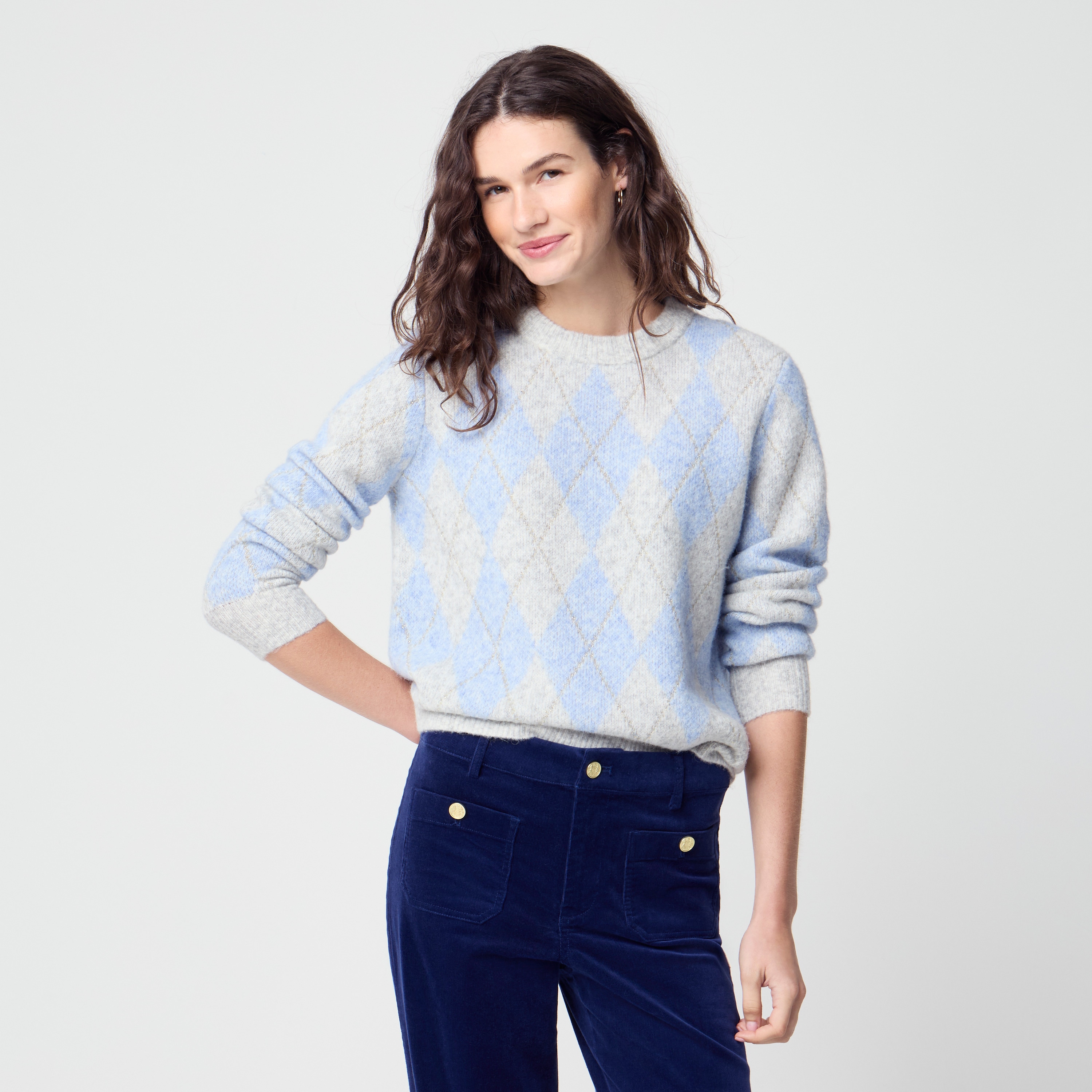 Argyle crewneck sweater