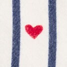 Flannel ruffle sleep mask HEART STRIPE