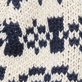 Kids' beanie with bulldog patch NAVY IVORY MULTI