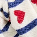 Flannel ruffle hair scrunchie HEART STRIPE