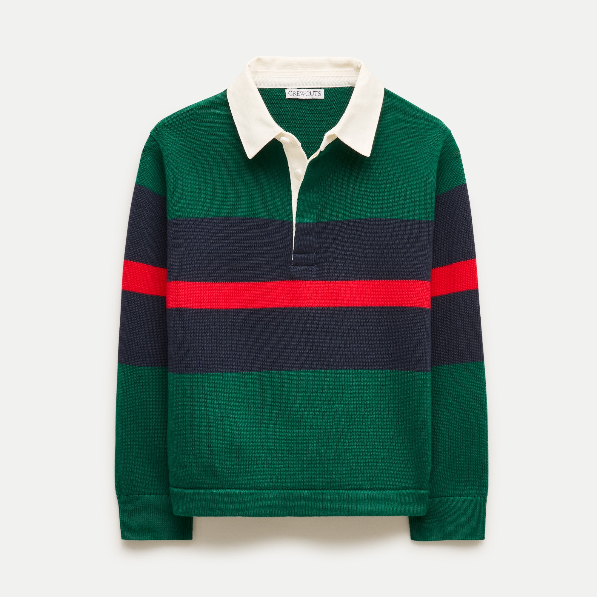 Kids' rugby sweater-polo in striped cotton