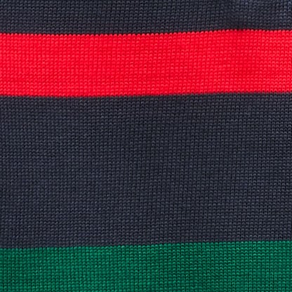 Kids' rugby sweater-polo in striped cotton GREEN RED MULTI