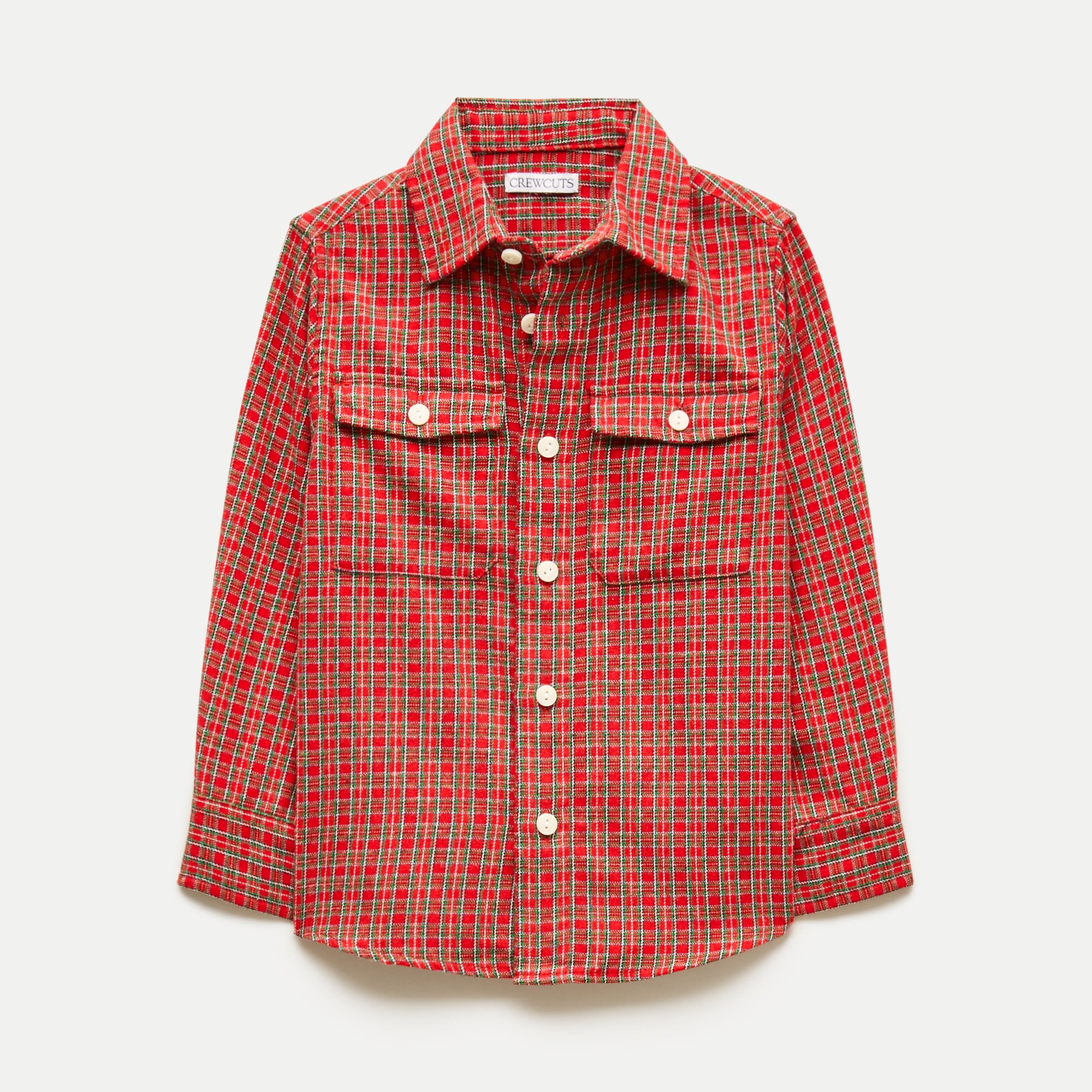 Kids' flannel button-up shirt in plaid