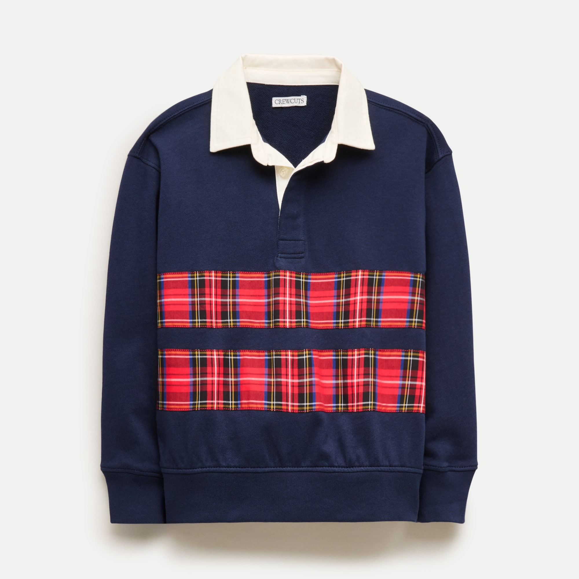 Kids' rugby sweatshirt in tartan stripe