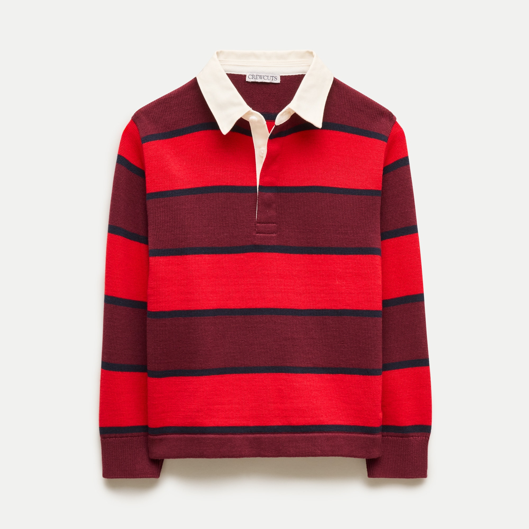 Kids' rugby sweater-polo in striped cotton