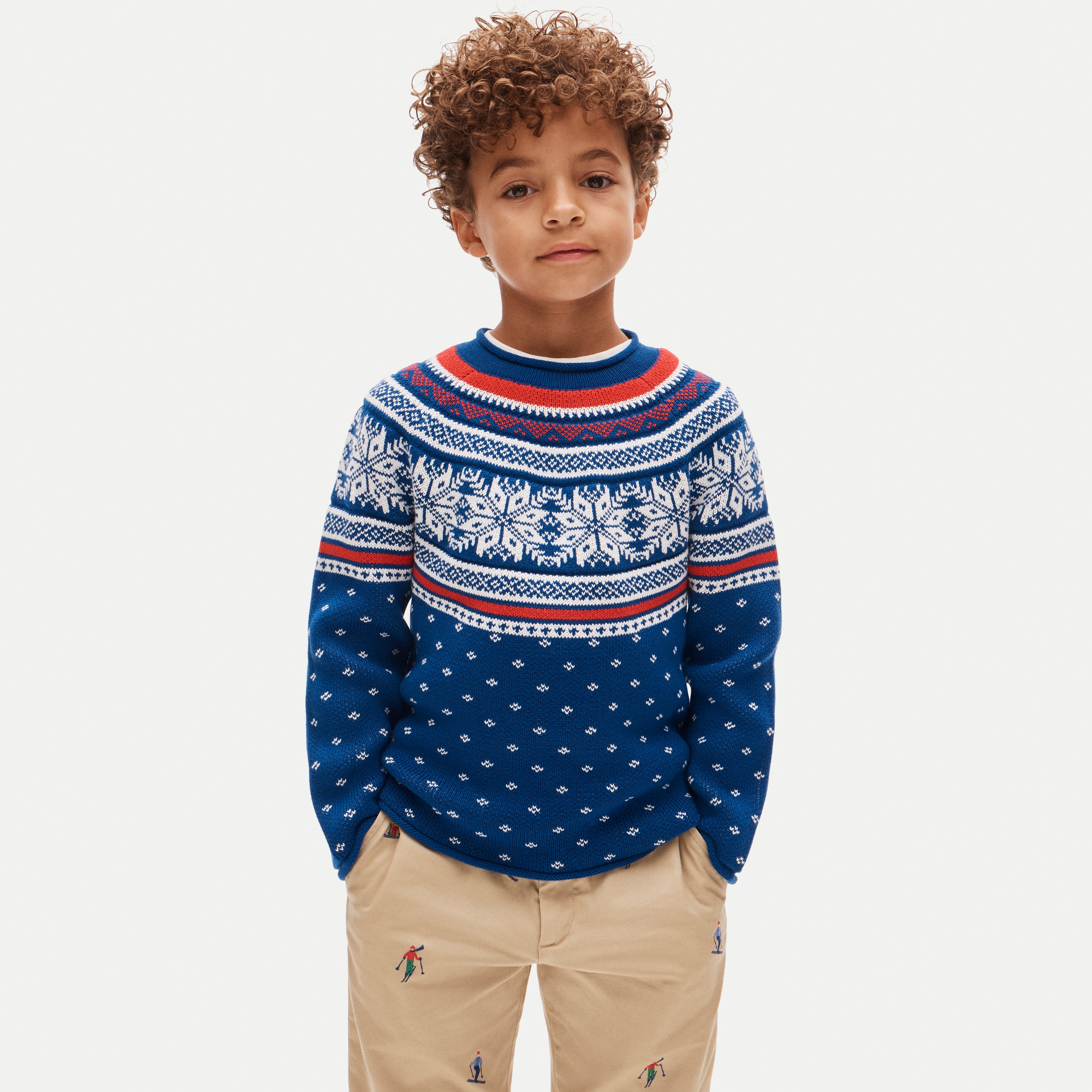 Kids' 1988 Rollneck™ sweater in snowflake Fair Isle
