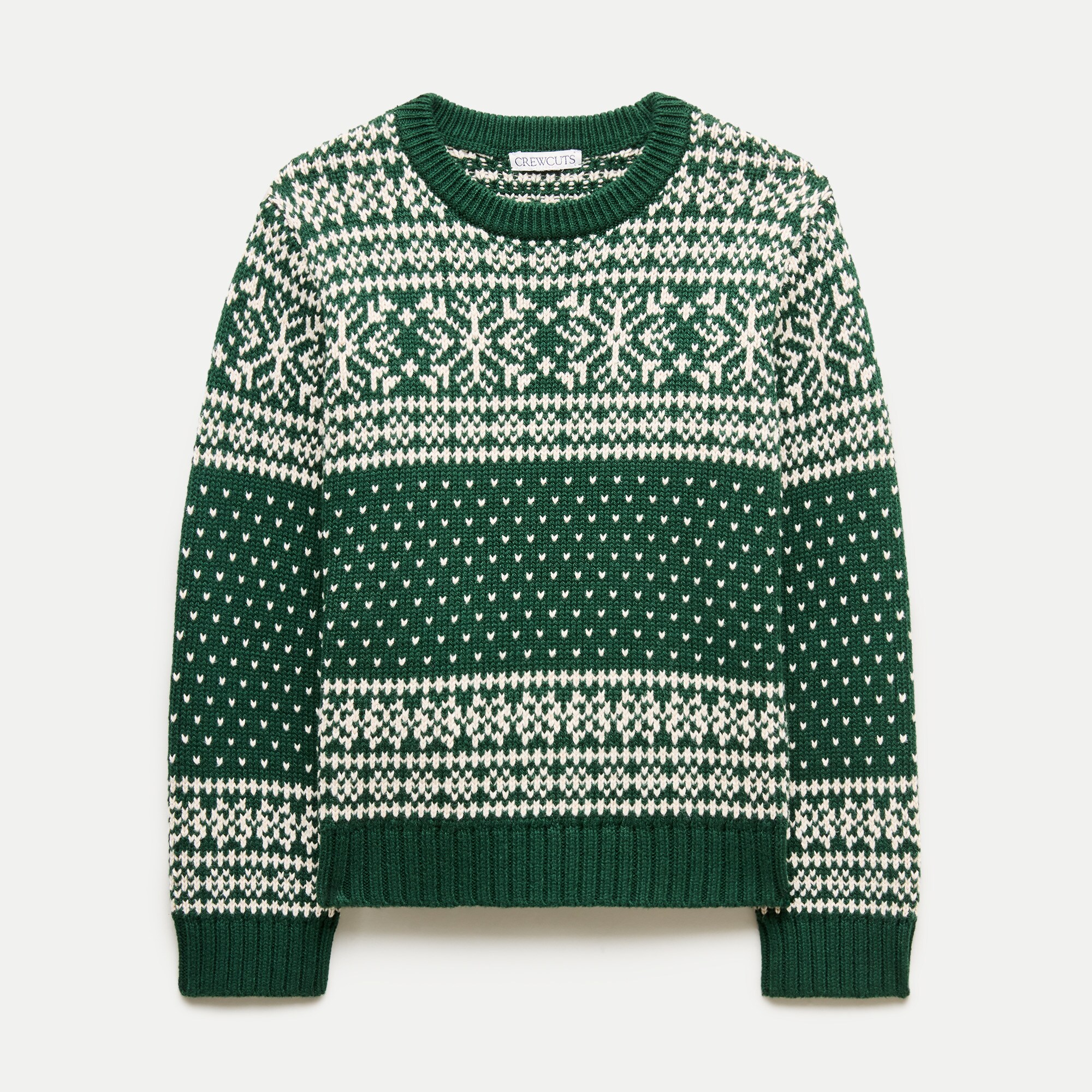 Kids' Fair Isle crewneck sweater in heritage cotton