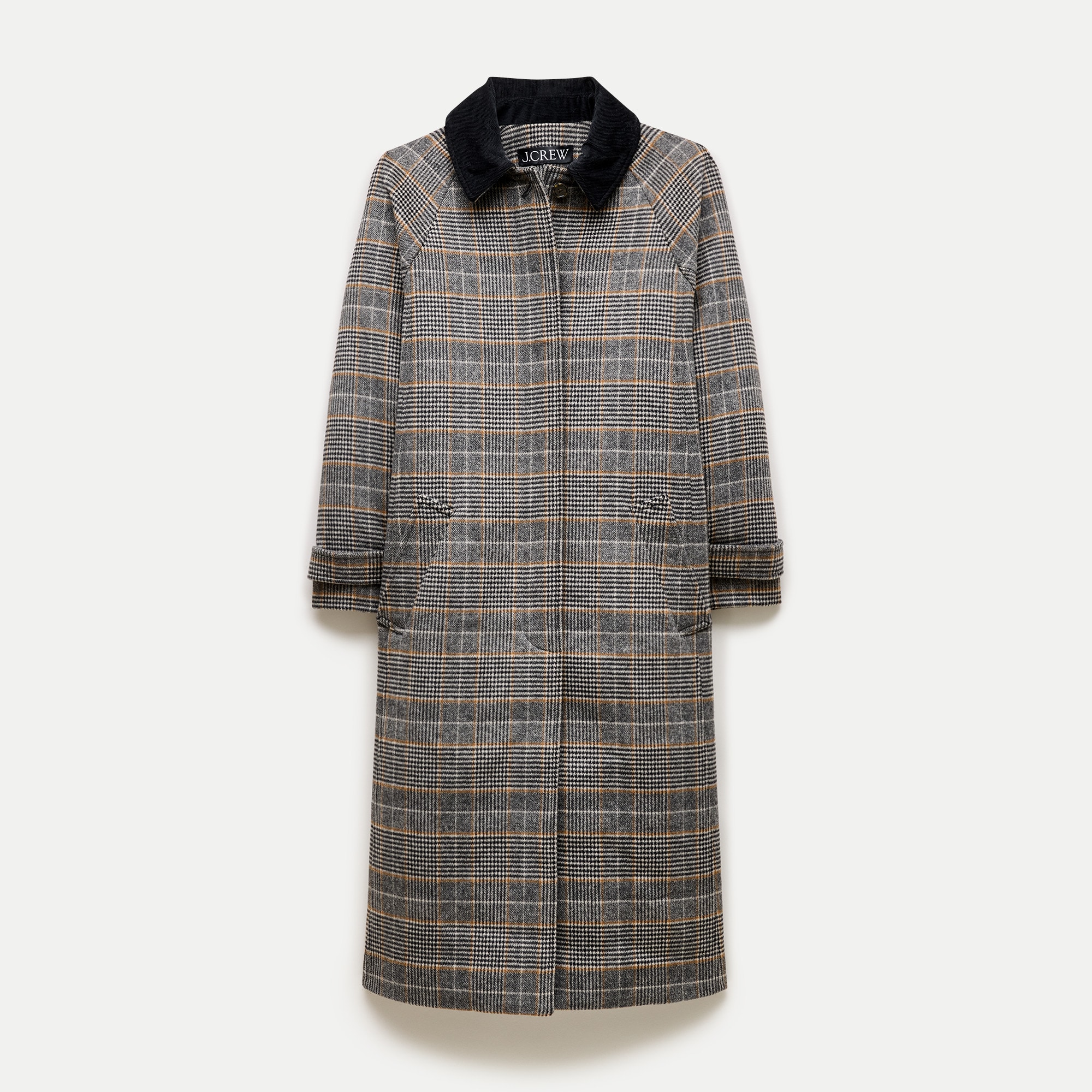 Women's long Barn Jacket™ in plaid wool blend